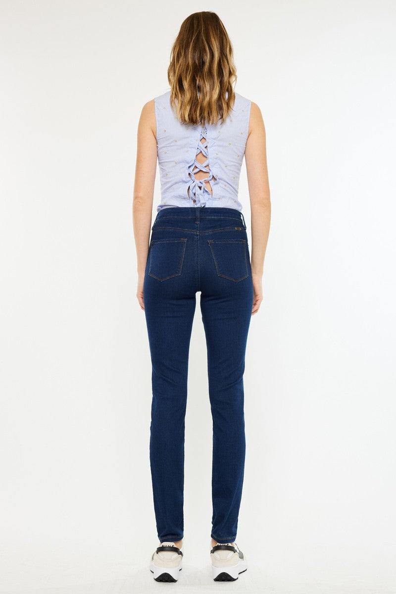 High Rise Ankle Skinny Jeans - Dark Wash