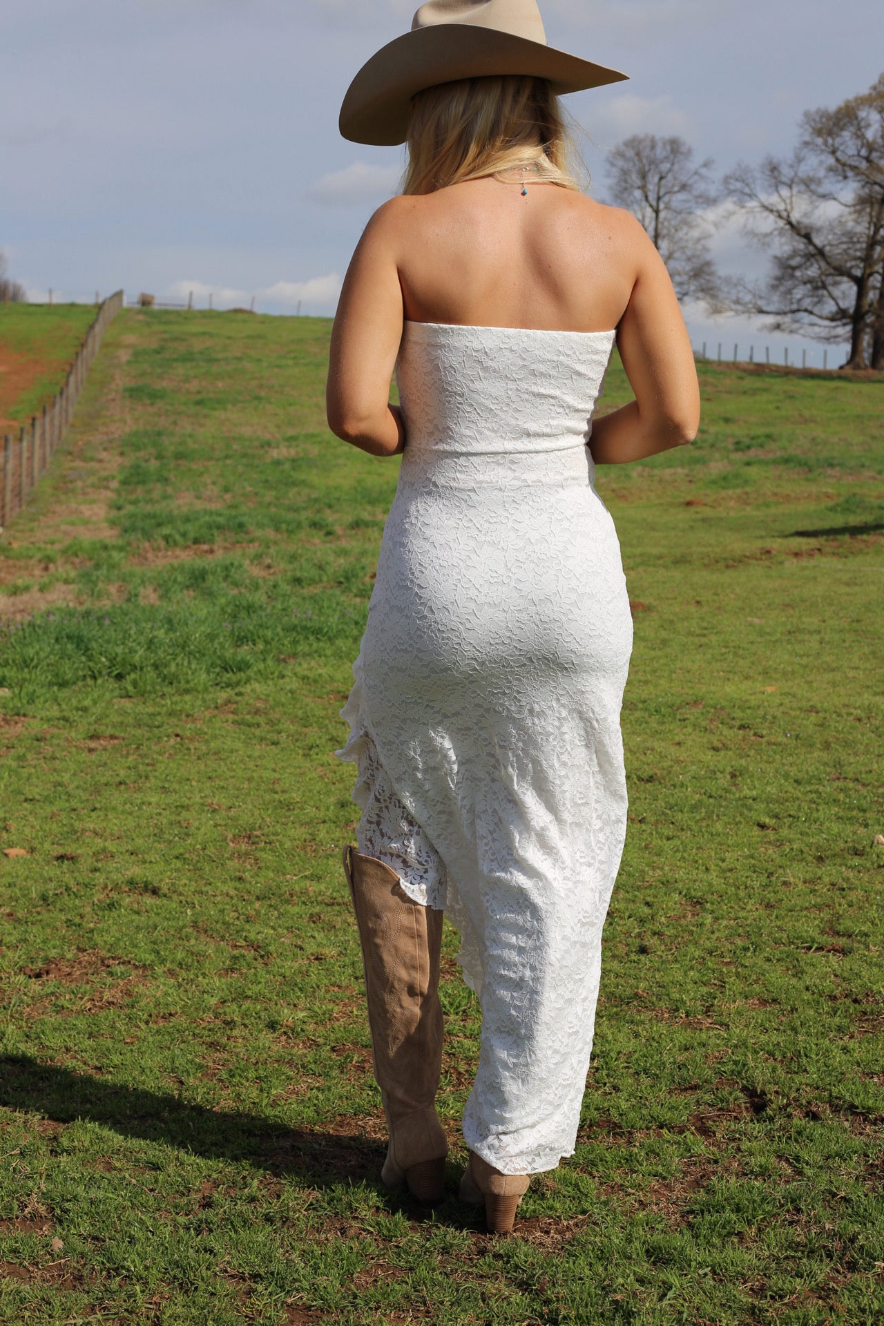 Camila Lace Maxi Dress - White