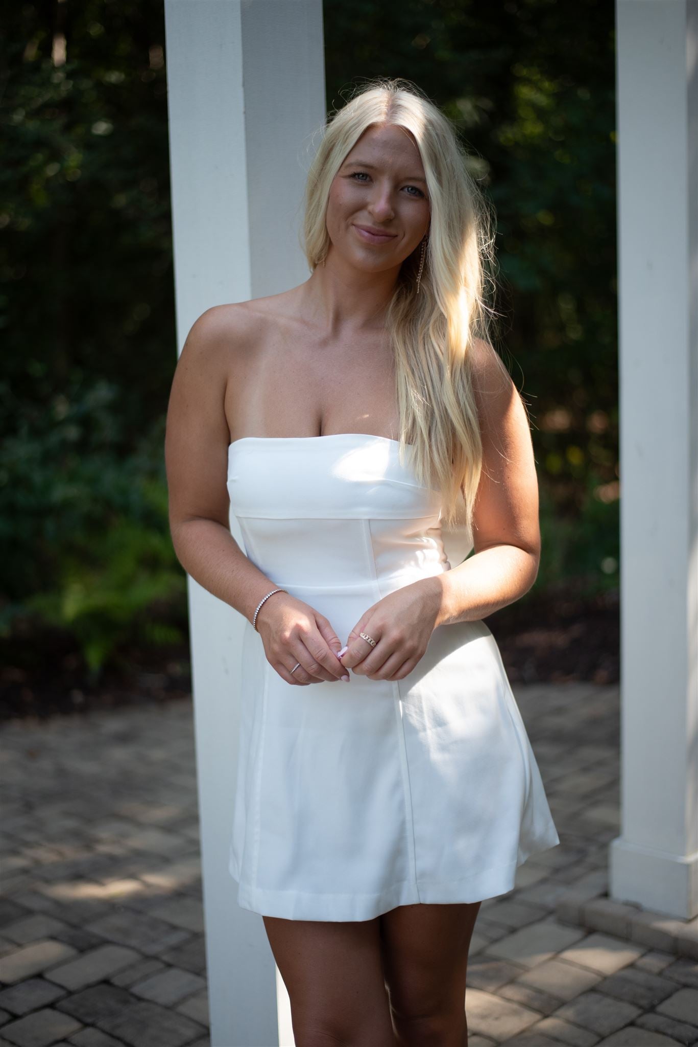 Dainty Bow Strapless Mini Dress