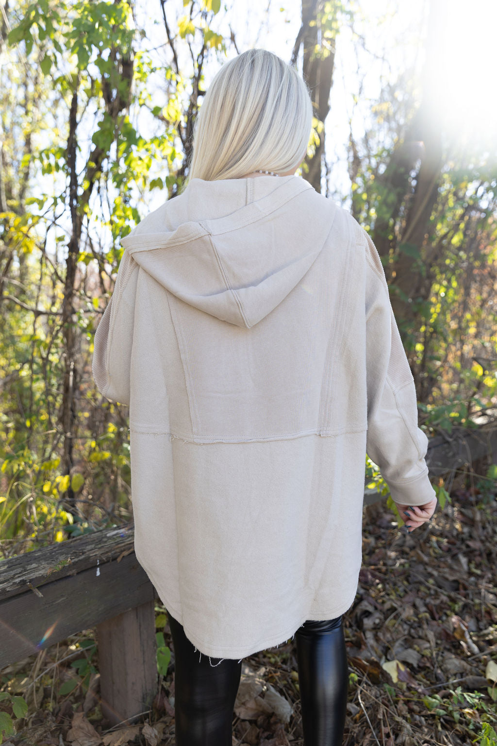 Corduroy Contrast Pullover - Stone