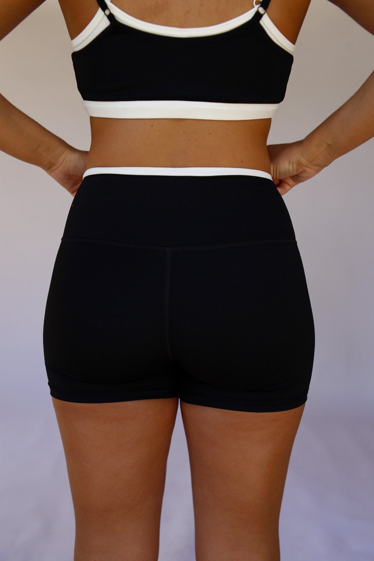 Double Layered Biker Shorts - Black