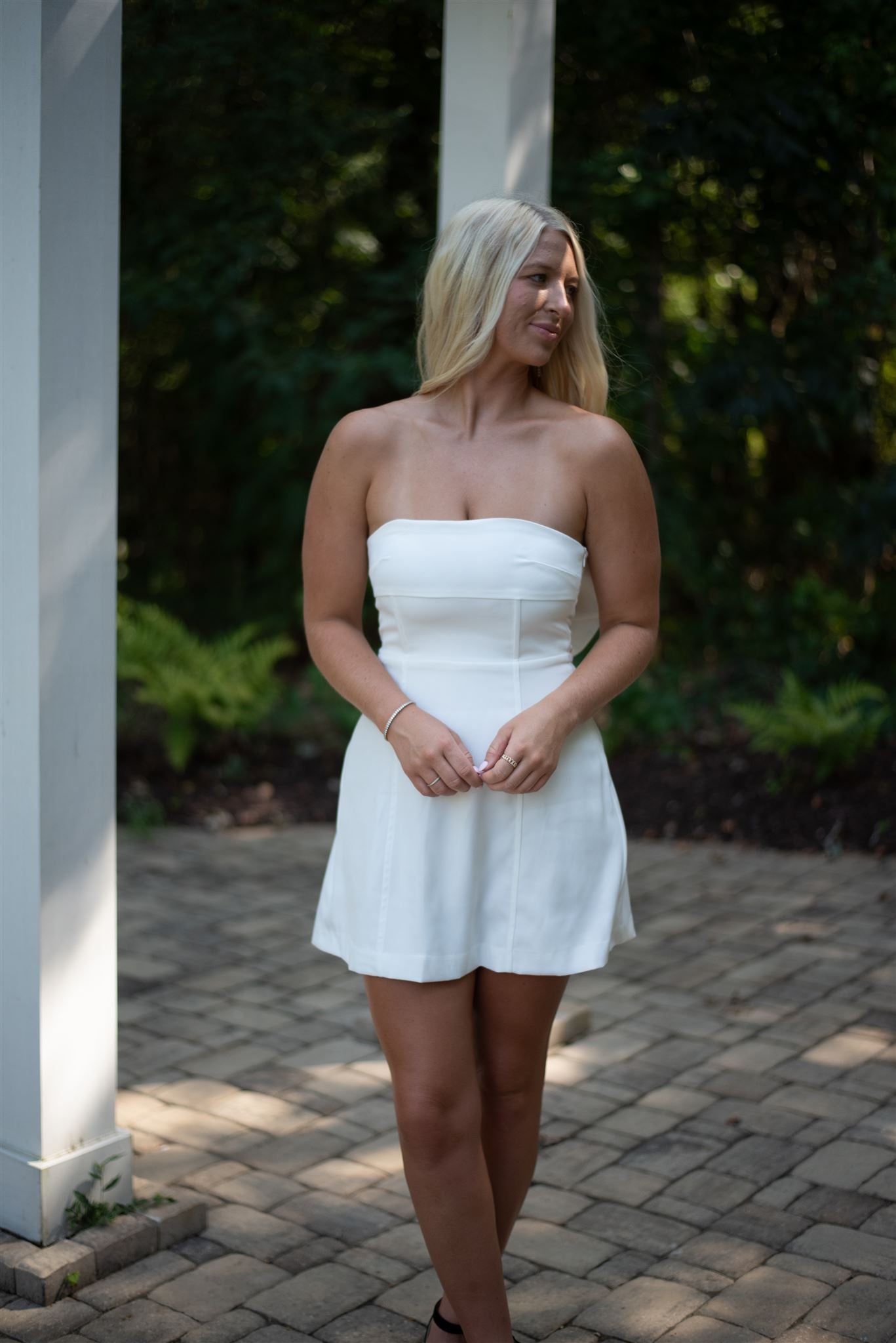 Dainty Bow Strapless Mini Dress