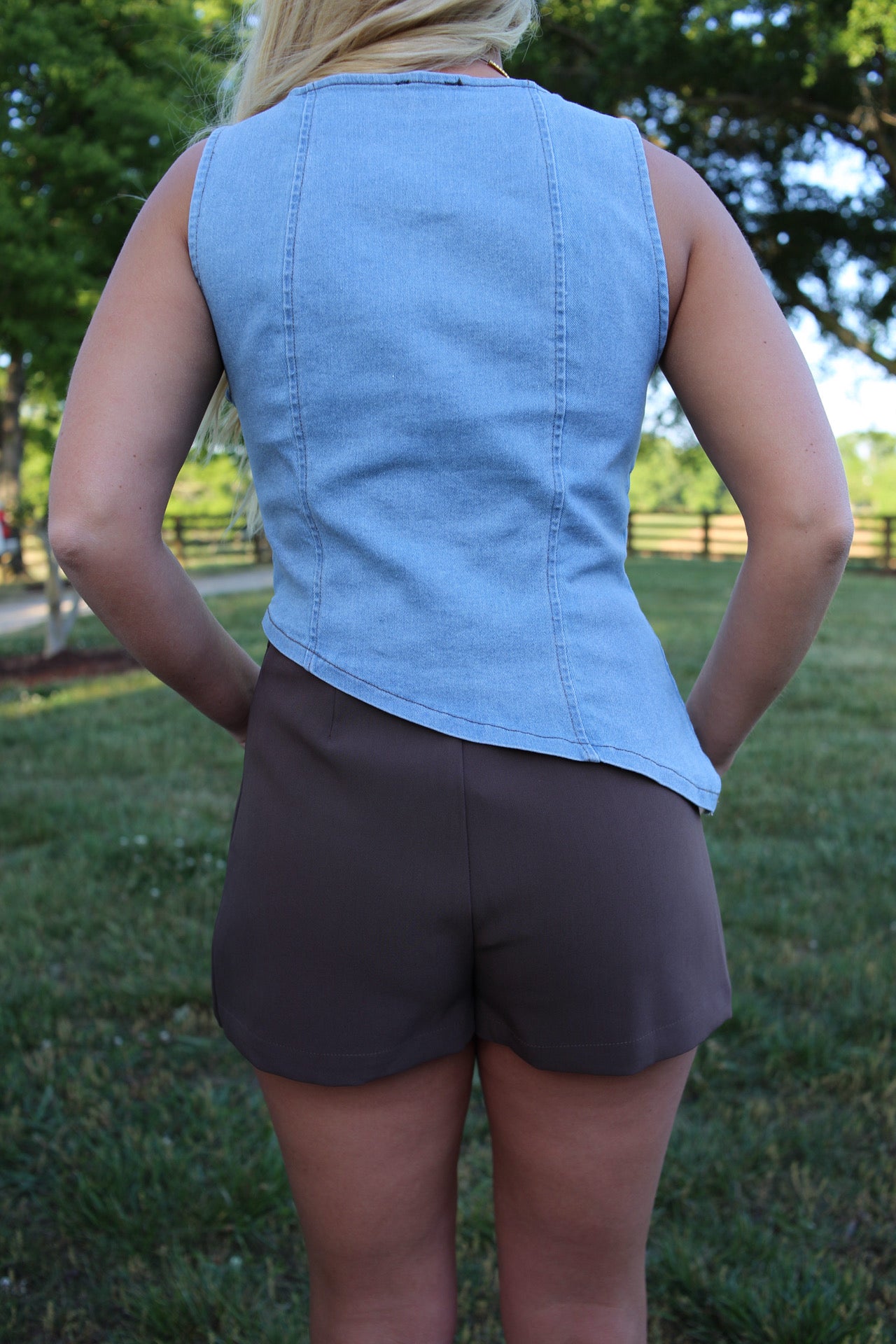 Camden Asymmetrical Denim Top
