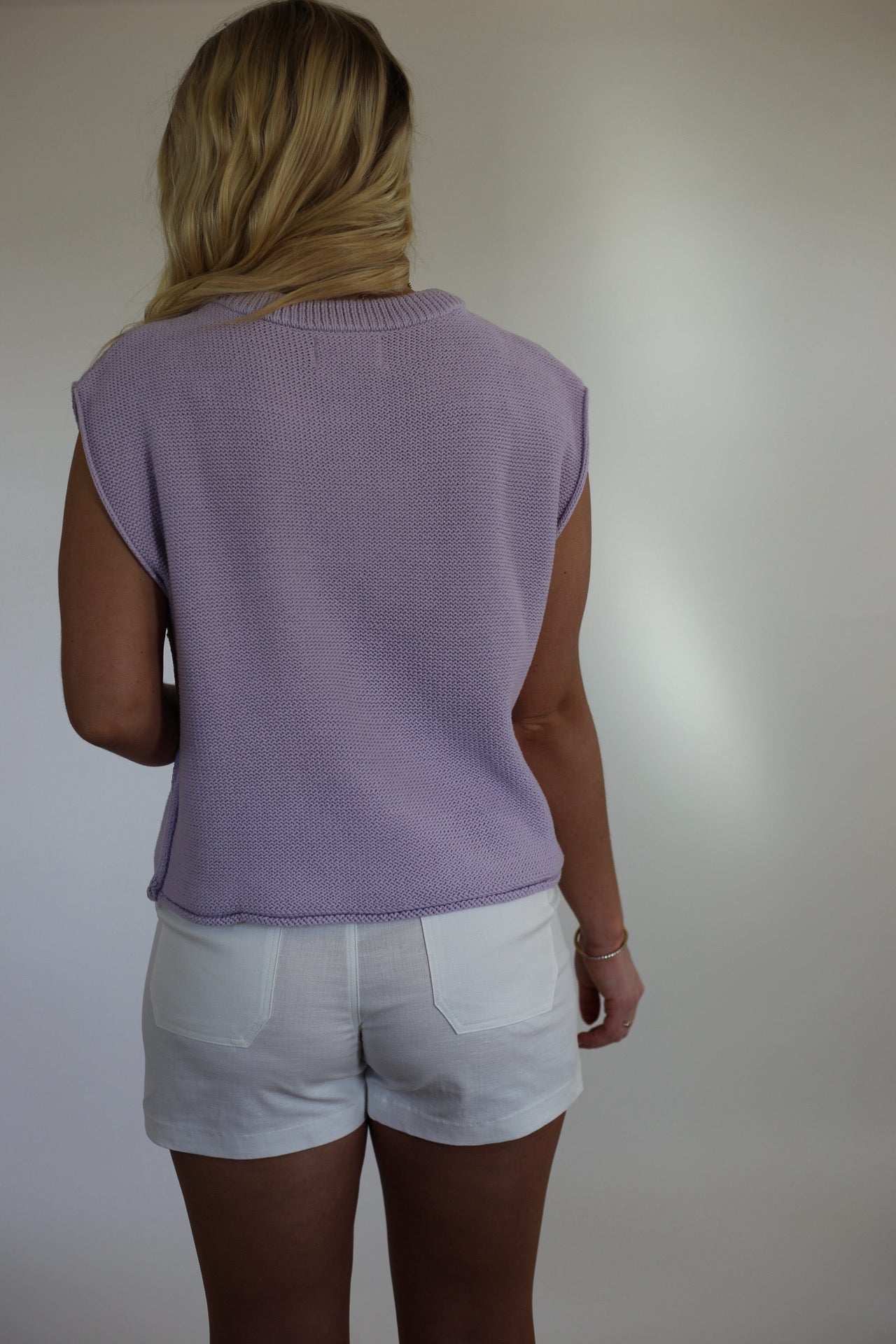 Ellie Knit Sweater Top - Lavender