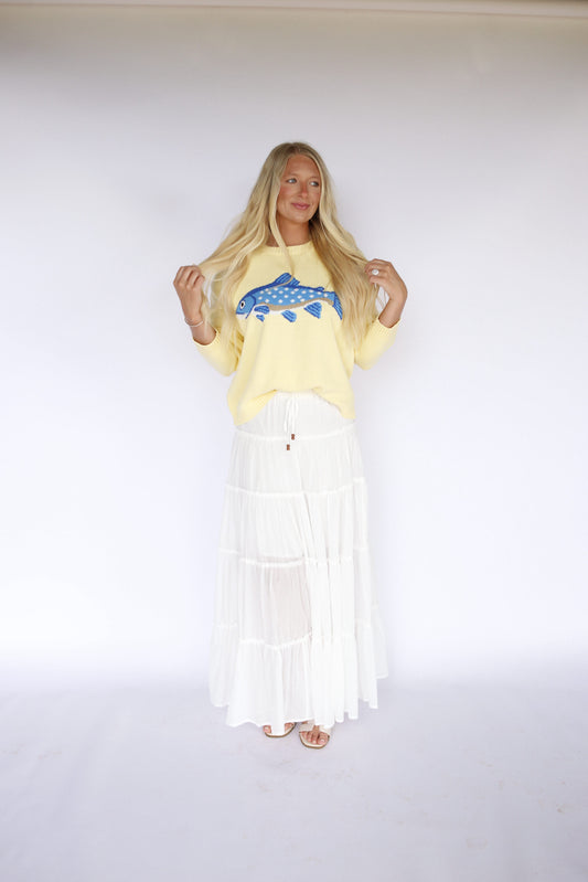 Knitted Fish Sweater - Lemon