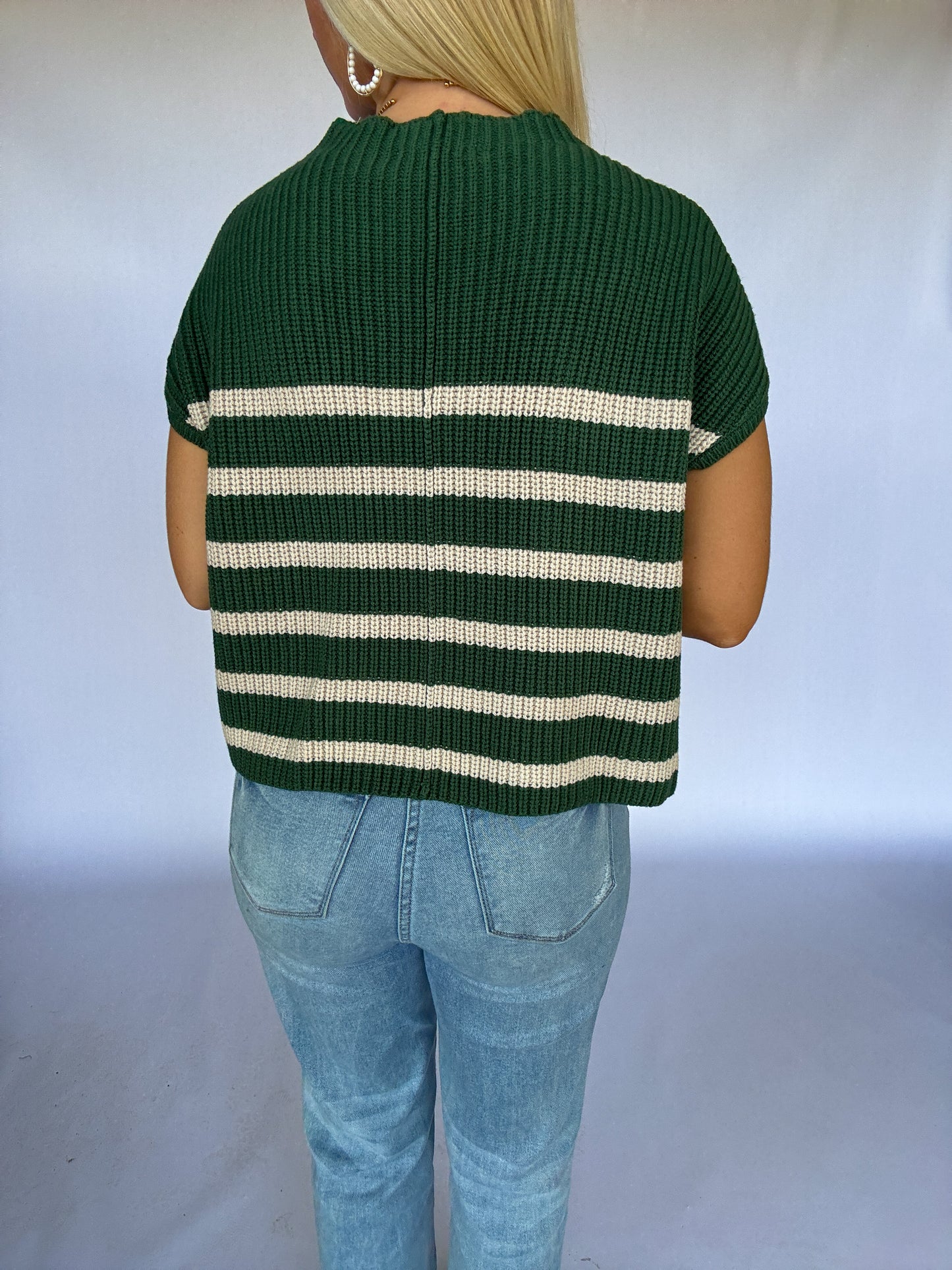 Sal Striped Sweater Vest - Green