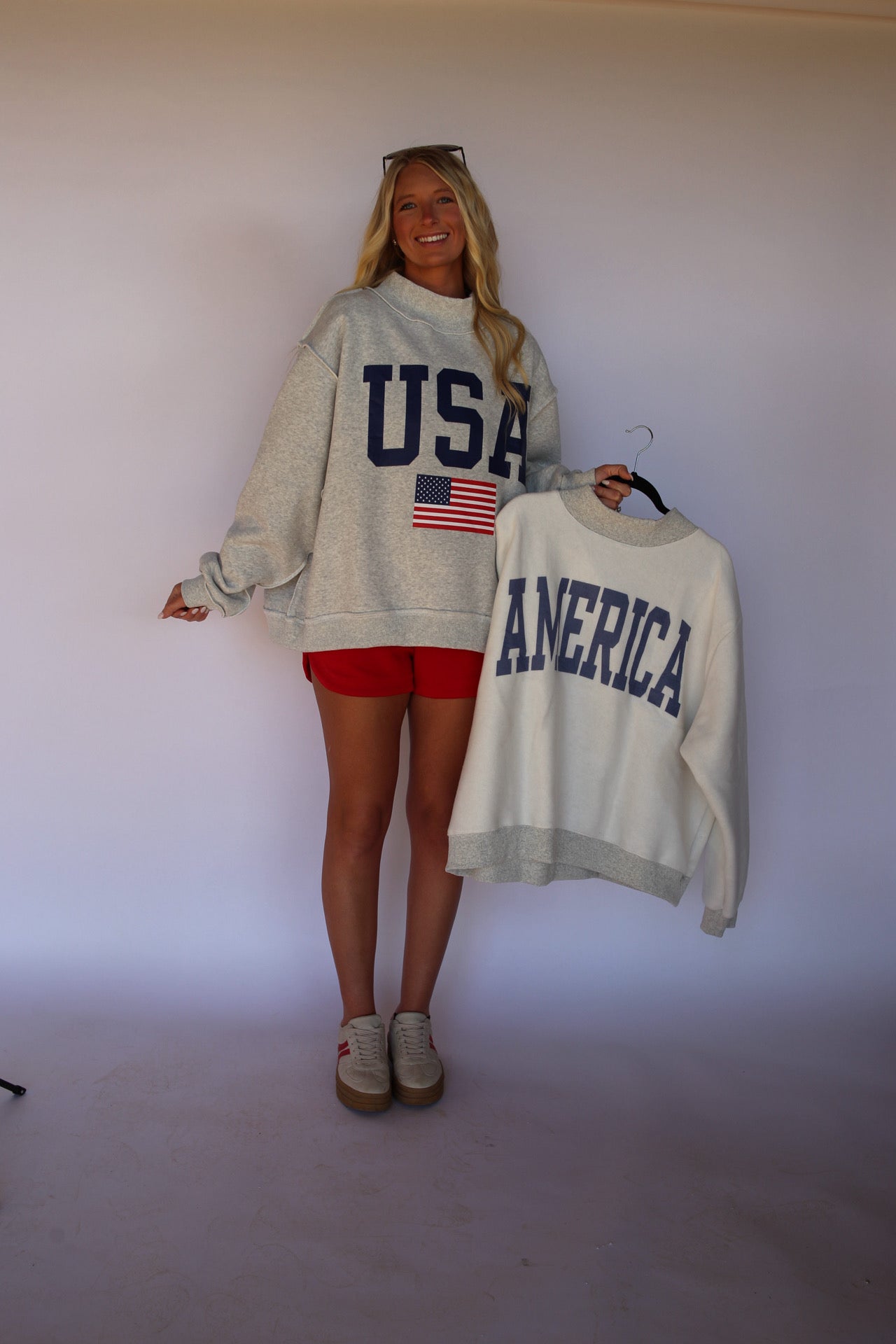 USA/America Reversible Mock Neck