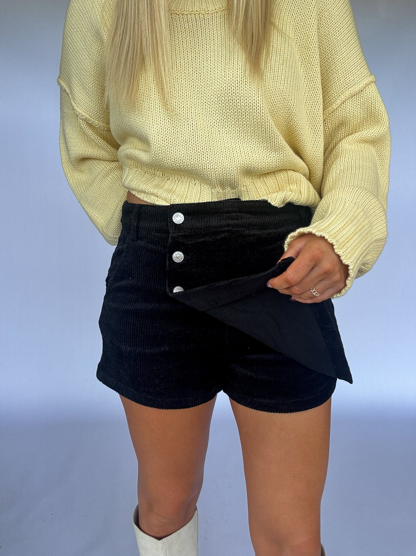 Ryder Corduroy Skort - Black