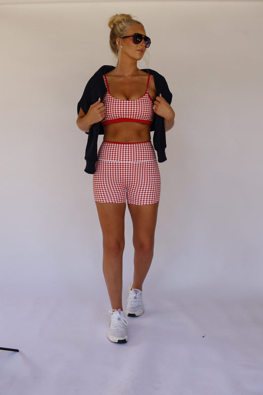 Double Layered Biker Shorts - Red
