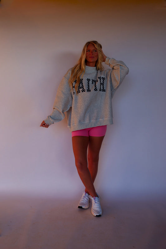 'FAITH' Polka - Dot Mock Neck