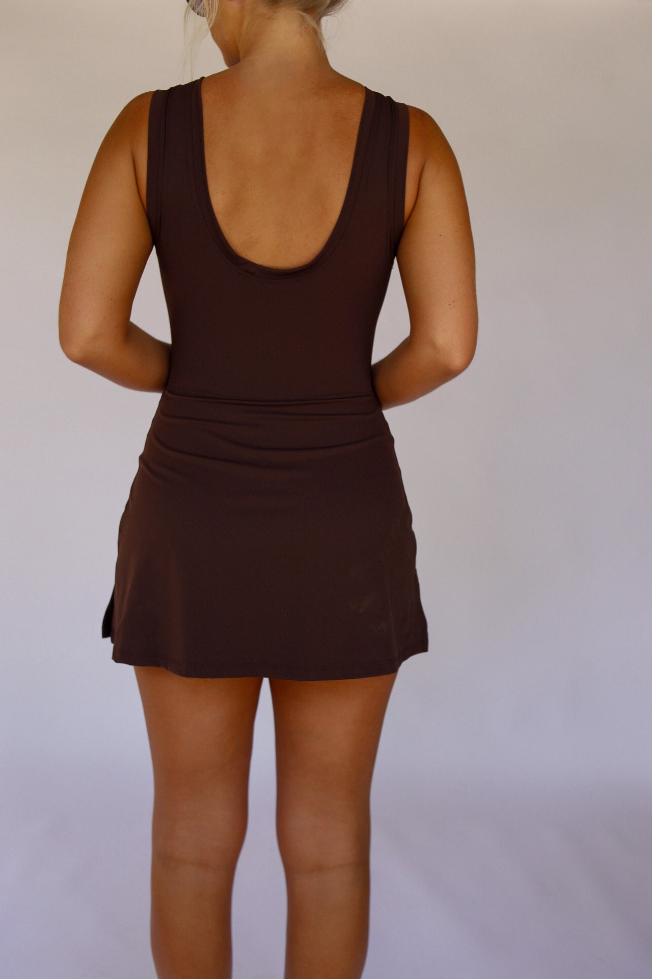 On The Go Tie Romper - Brown