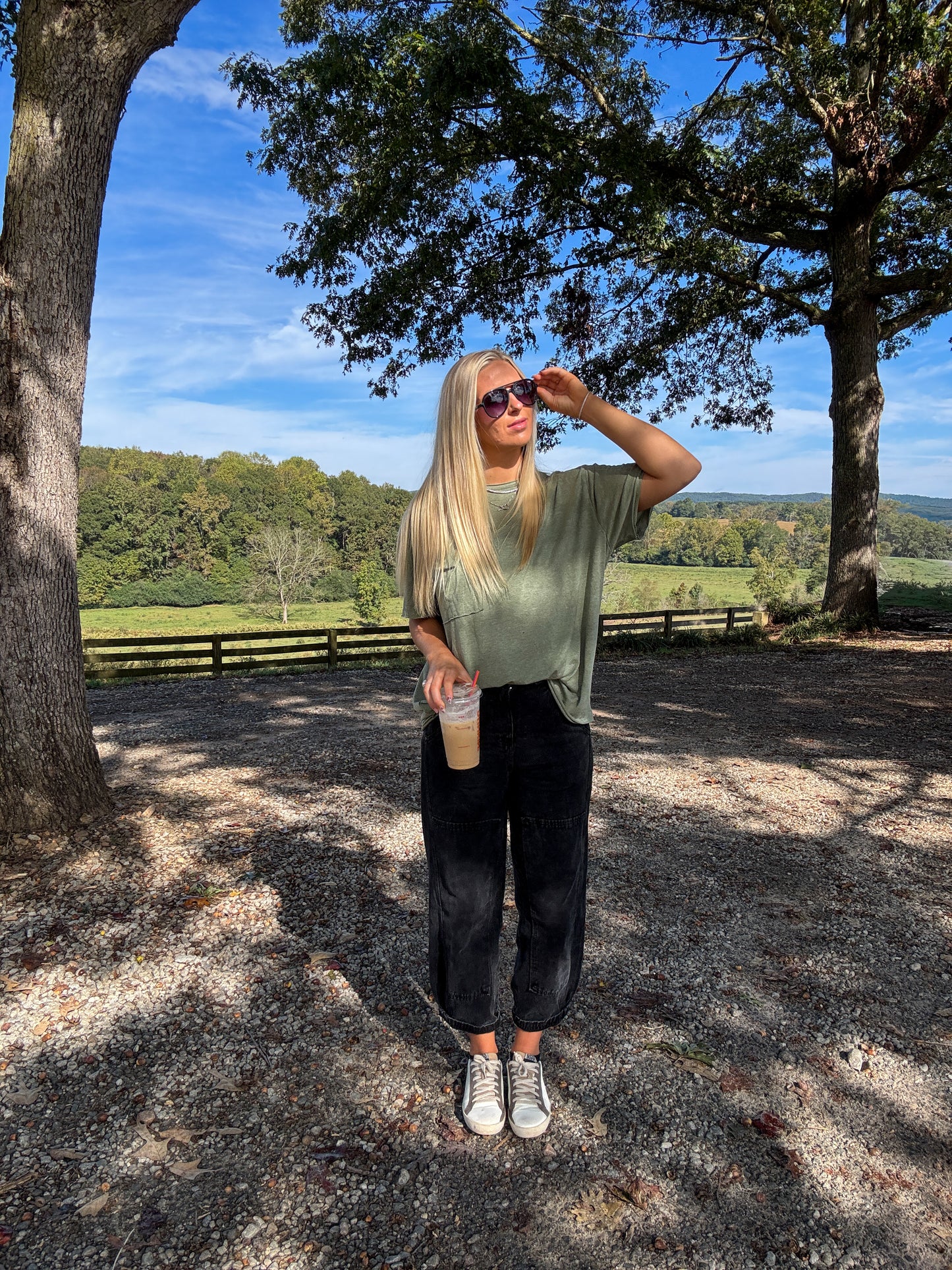 Oversized Boyfriend Basic Tee - Olive