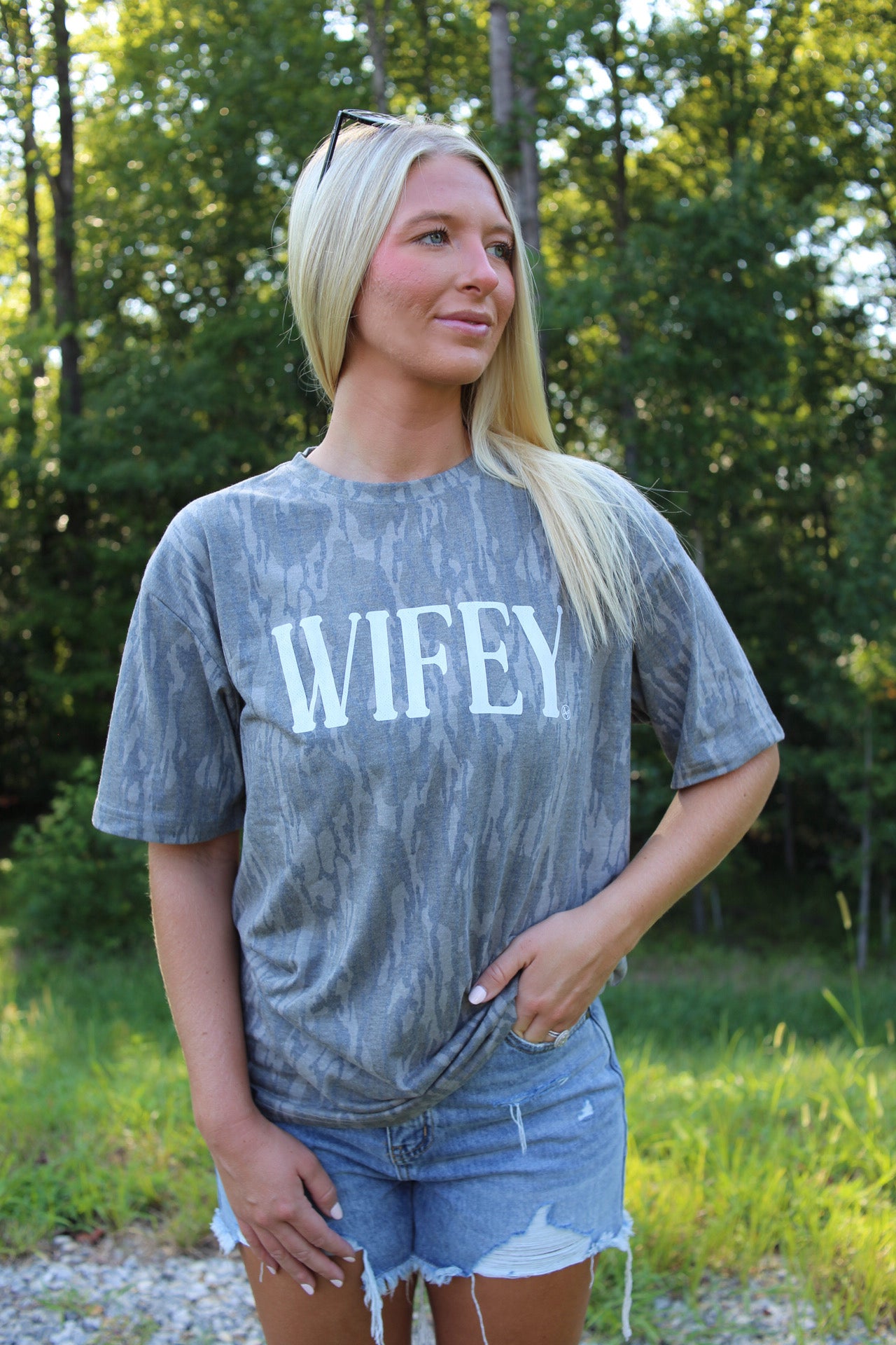 Wifey Bottomland Camo Tee Shirt