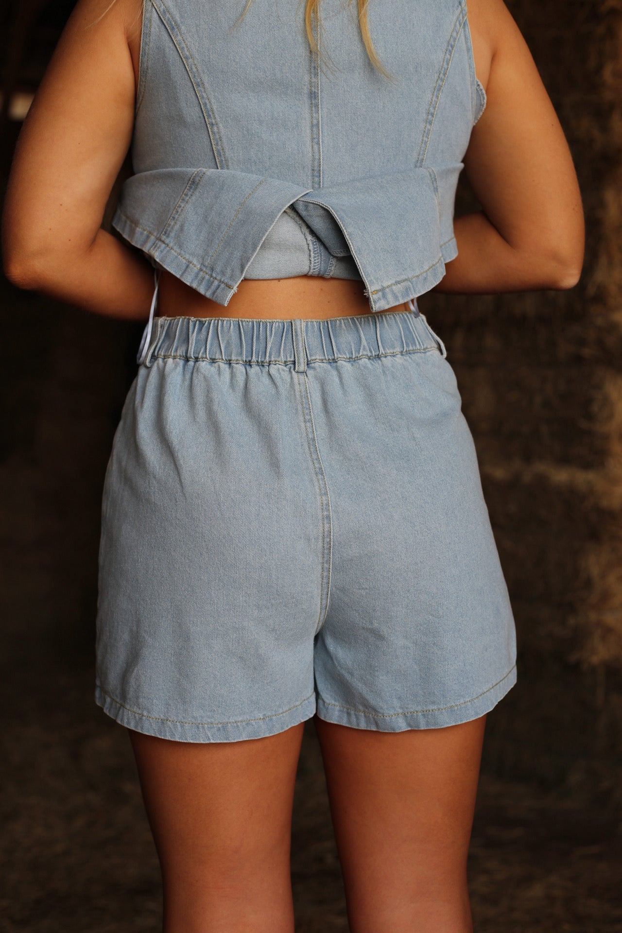 Annie Denim Top & Short Set