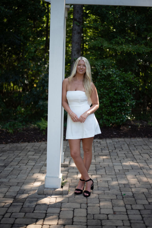 Dainty Bow Strapless Mini Dress