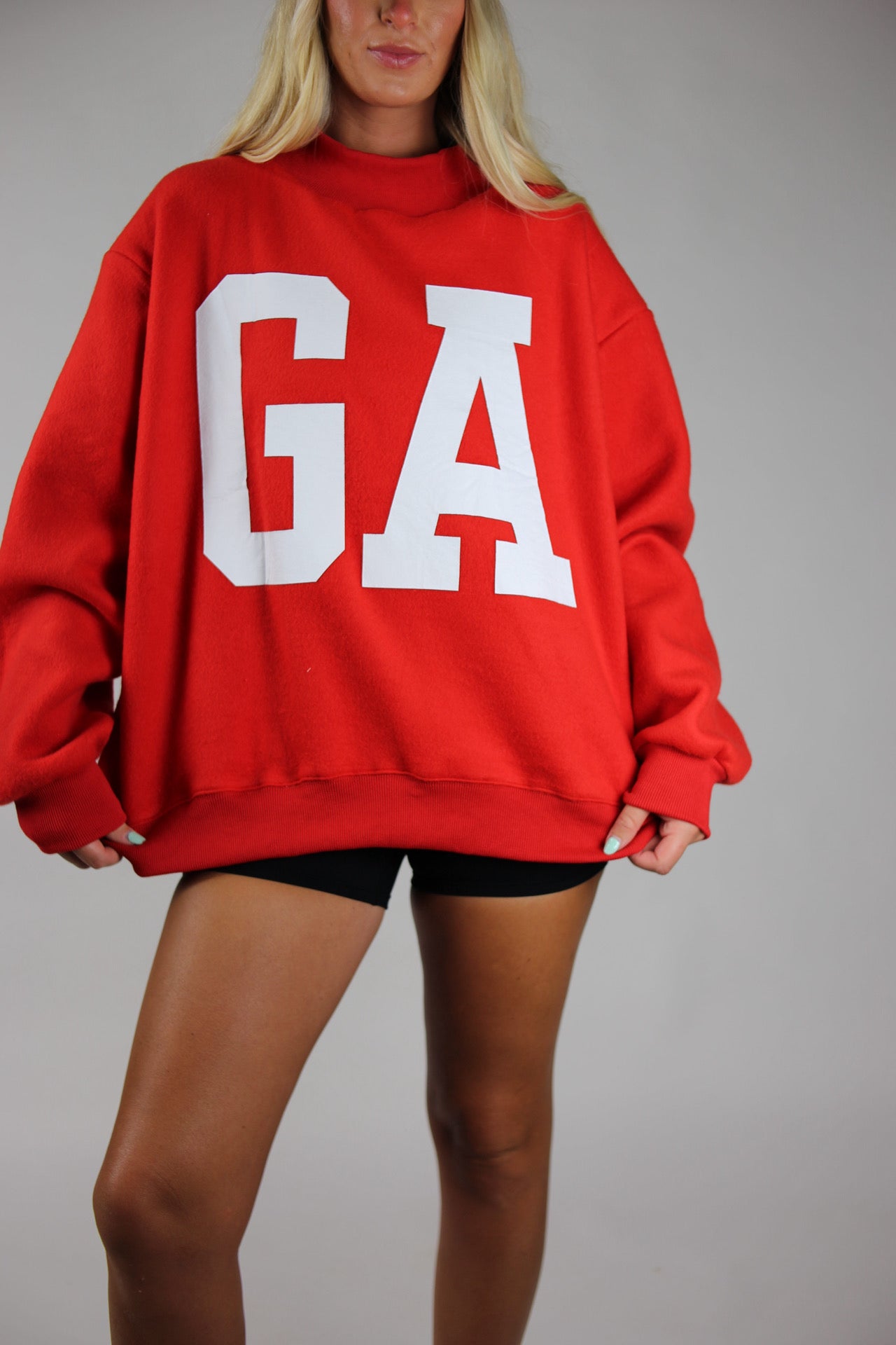 'Georgia & GA' Reversible Mockneck Sweatshirt - Red