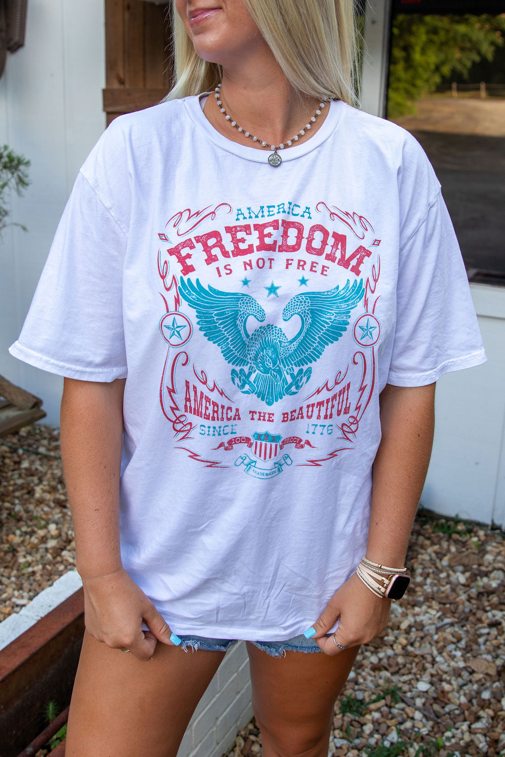 America Freedom Oversized Graphic Tee