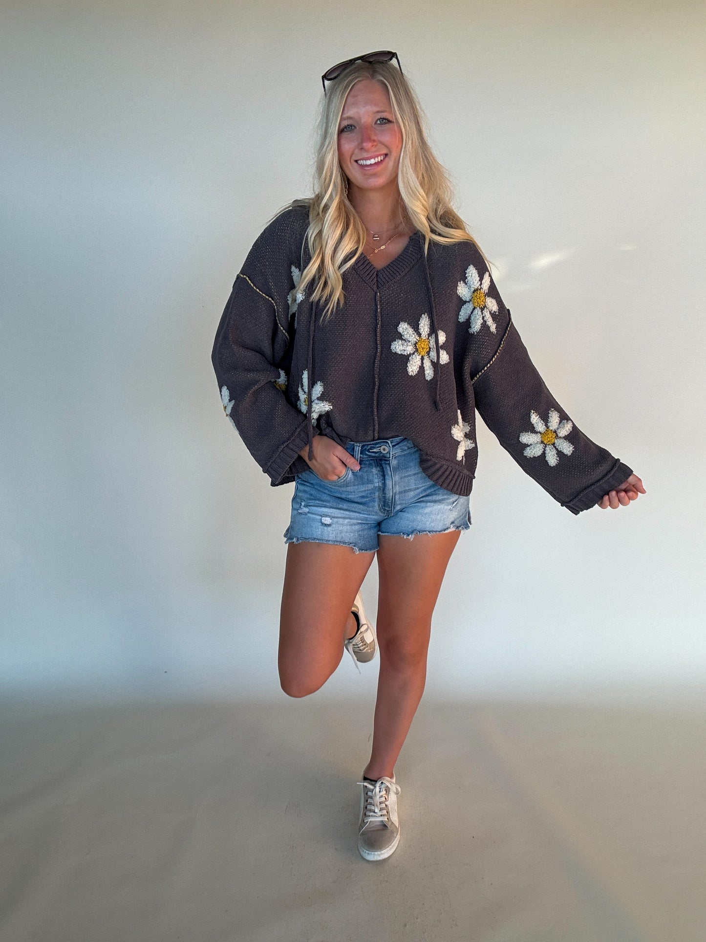 Golden Days Sweater Hoodie - Charcoal