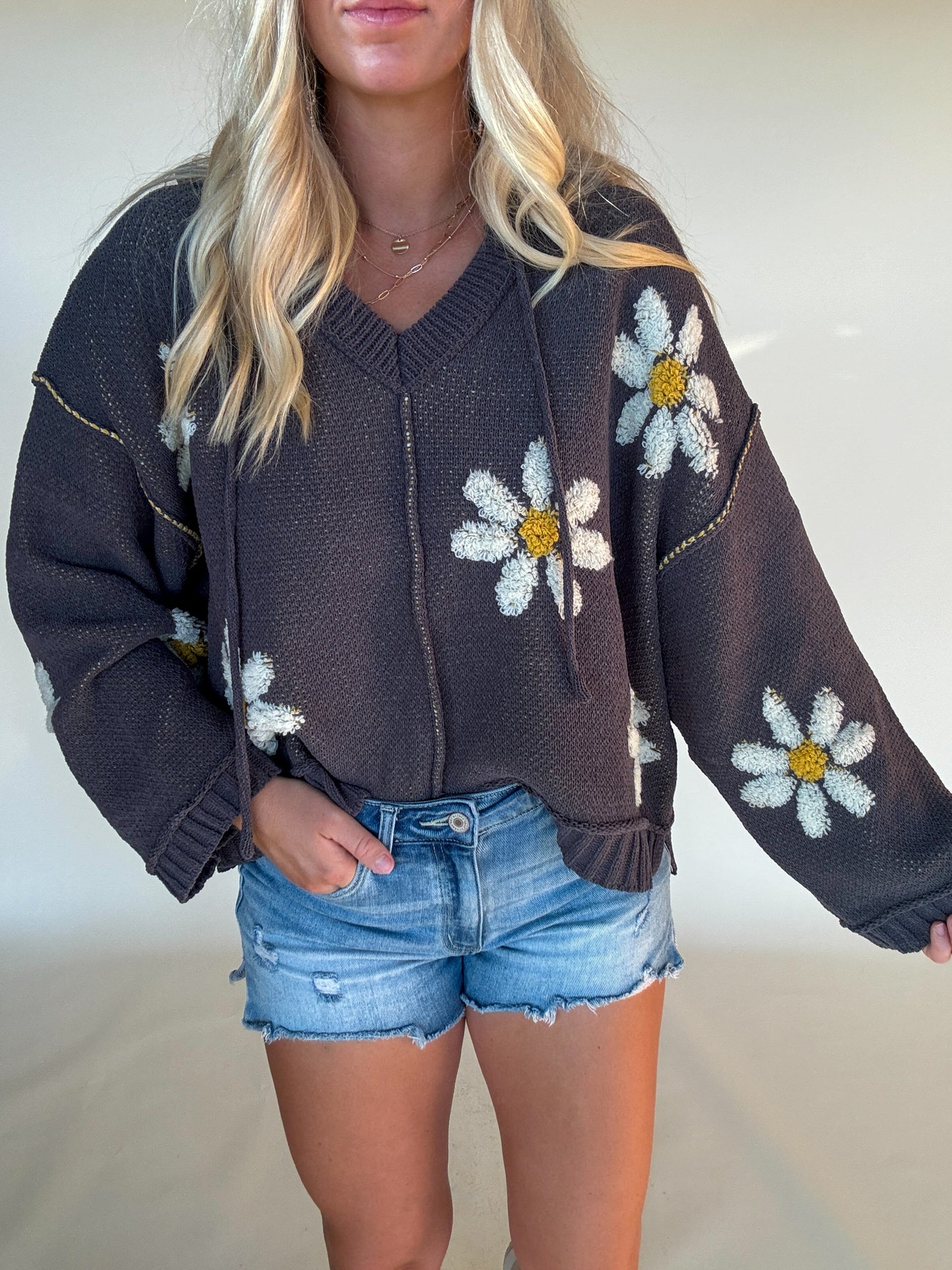 Golden Days Sweater Hoodie - Charcoal
