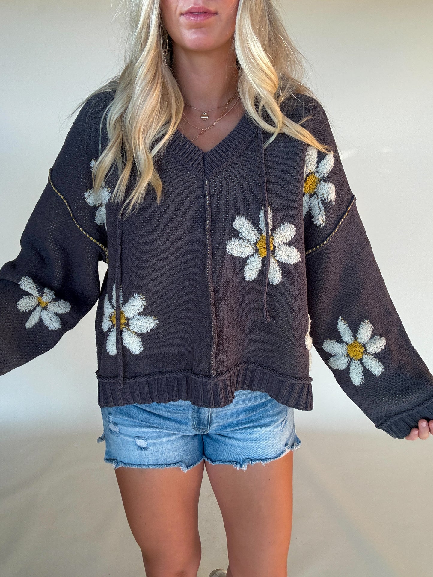 Golden Days Sweater Hoodie - Charcoal