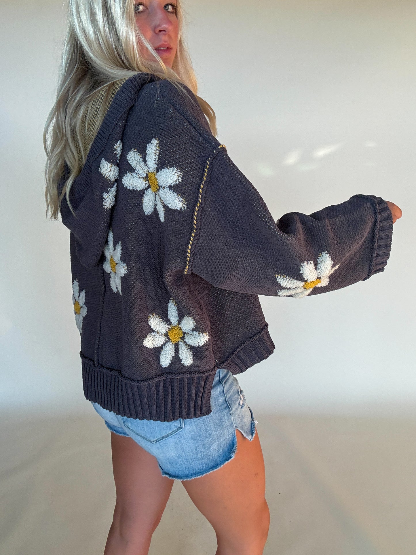 Golden Days Sweater Hoodie - Charcoal