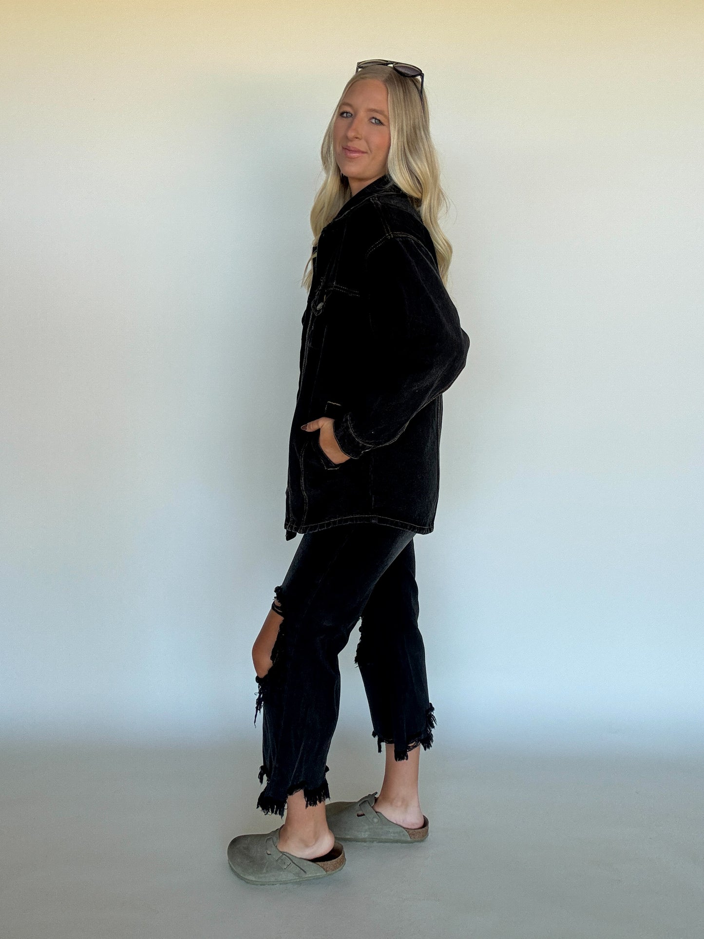 Reno Black Denim Jacket