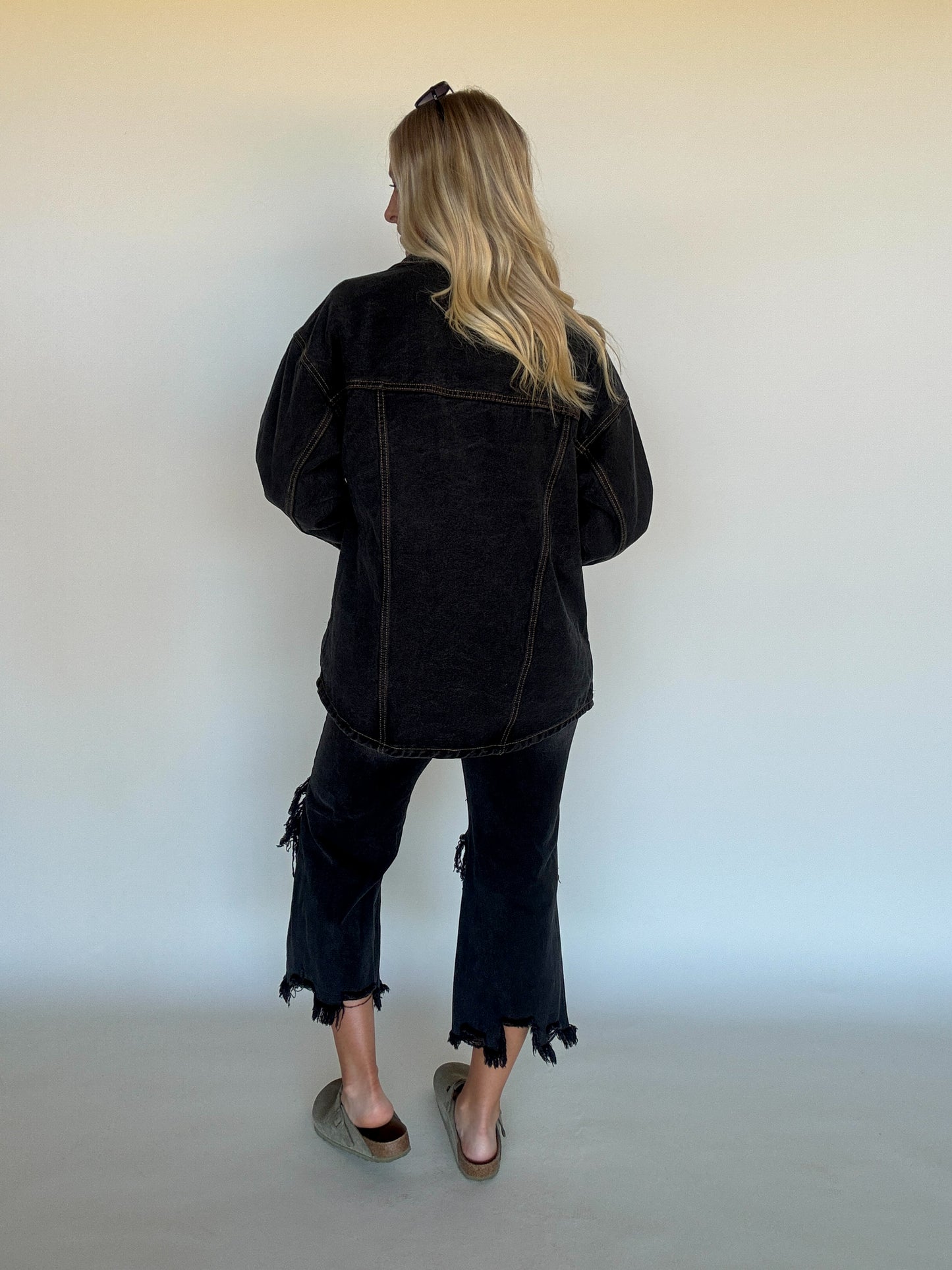 Reno Black Denim Jacket