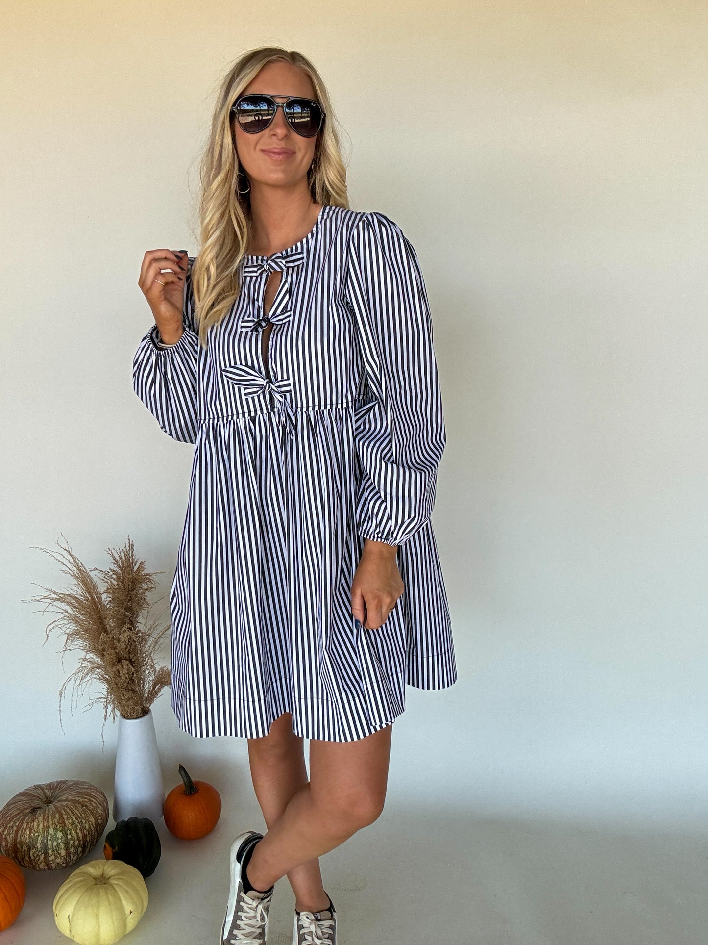 Polly Front Tie Mini Dress