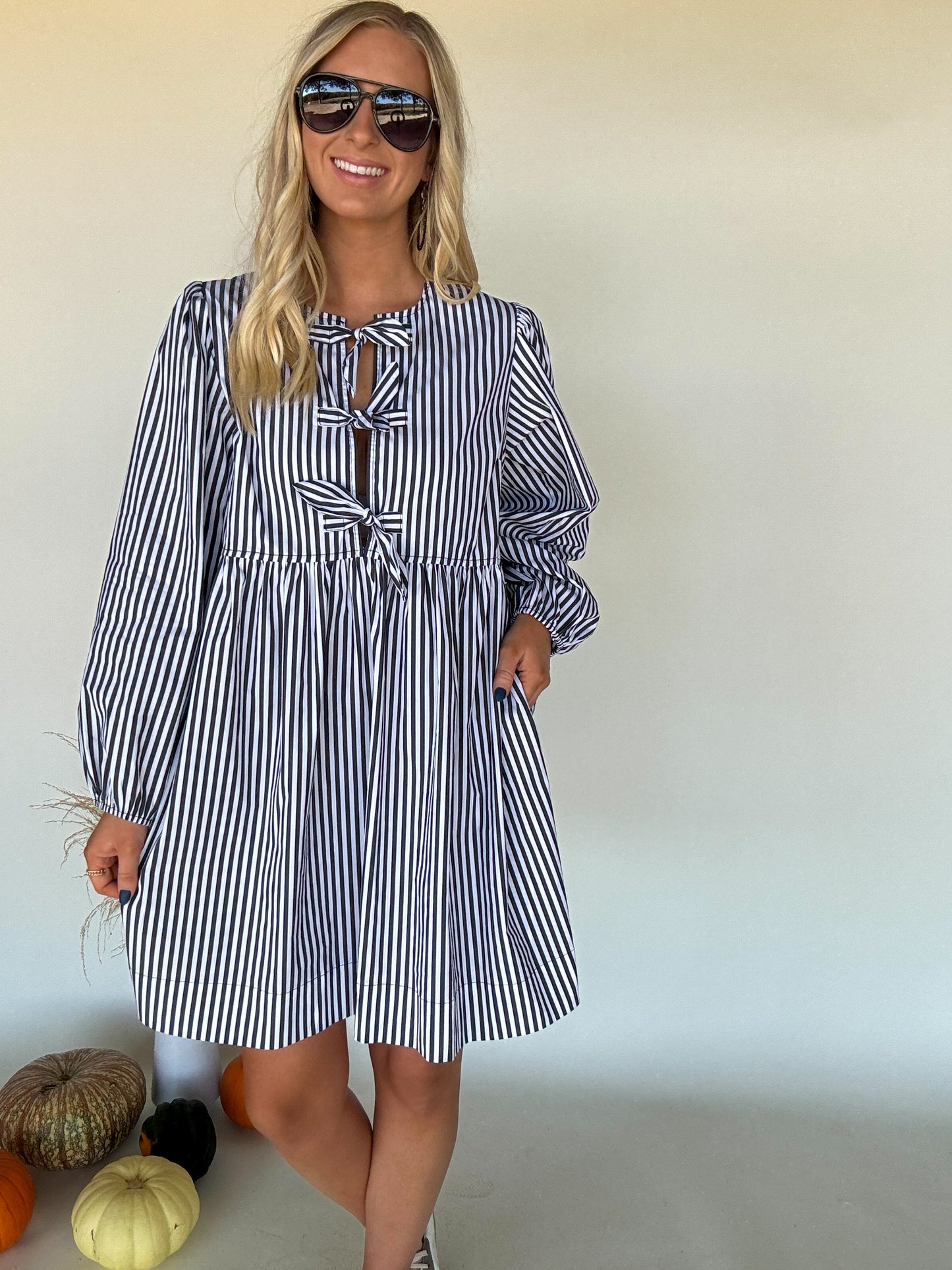 Polly Front Tie Mini Dress