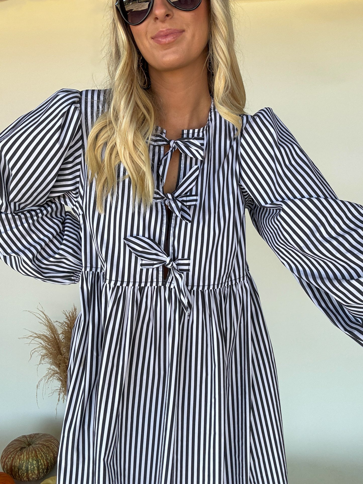 Polly Front Tie Mini Dress
