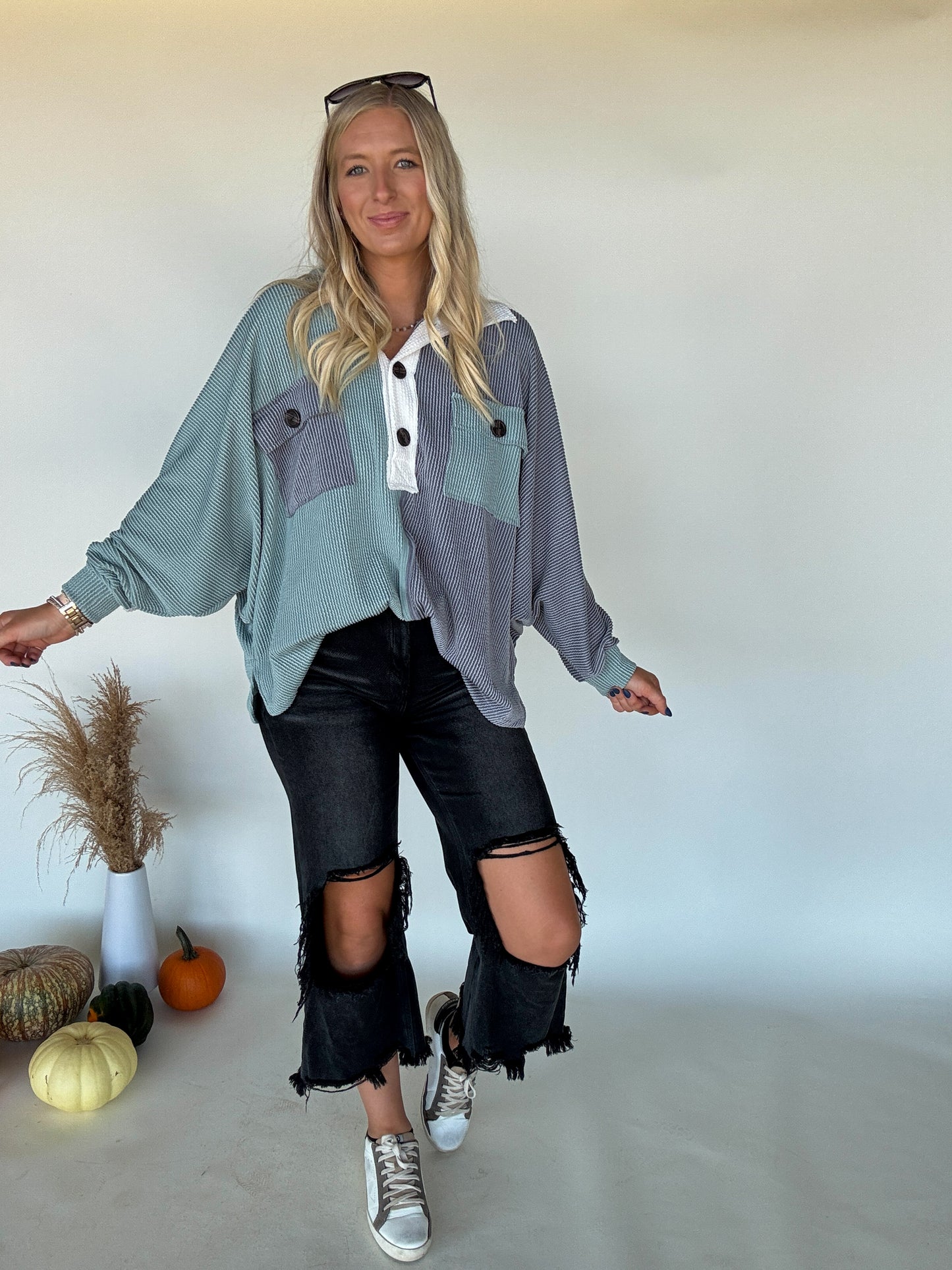 Mason Colorblock Ribbed Pullover