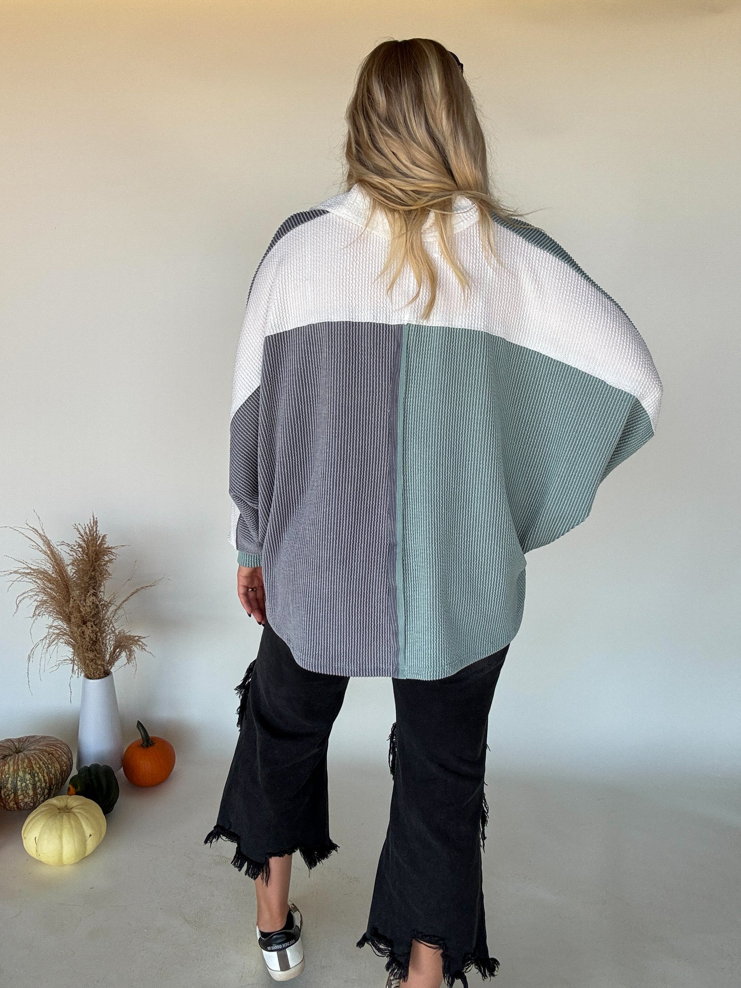 Mason Colorblock Ribbed Pullover