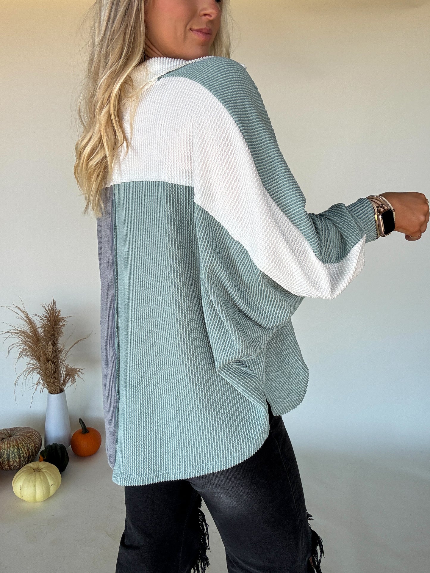 Mason Colorblock Ribbed Pullover