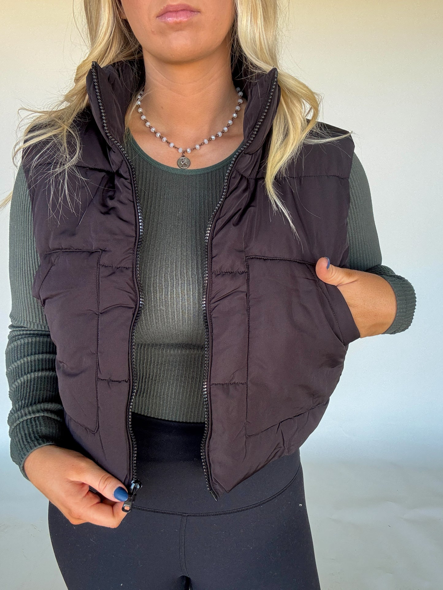 Mary Puffer Vest - Black