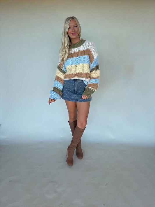 Autumn Bow Denim Skort