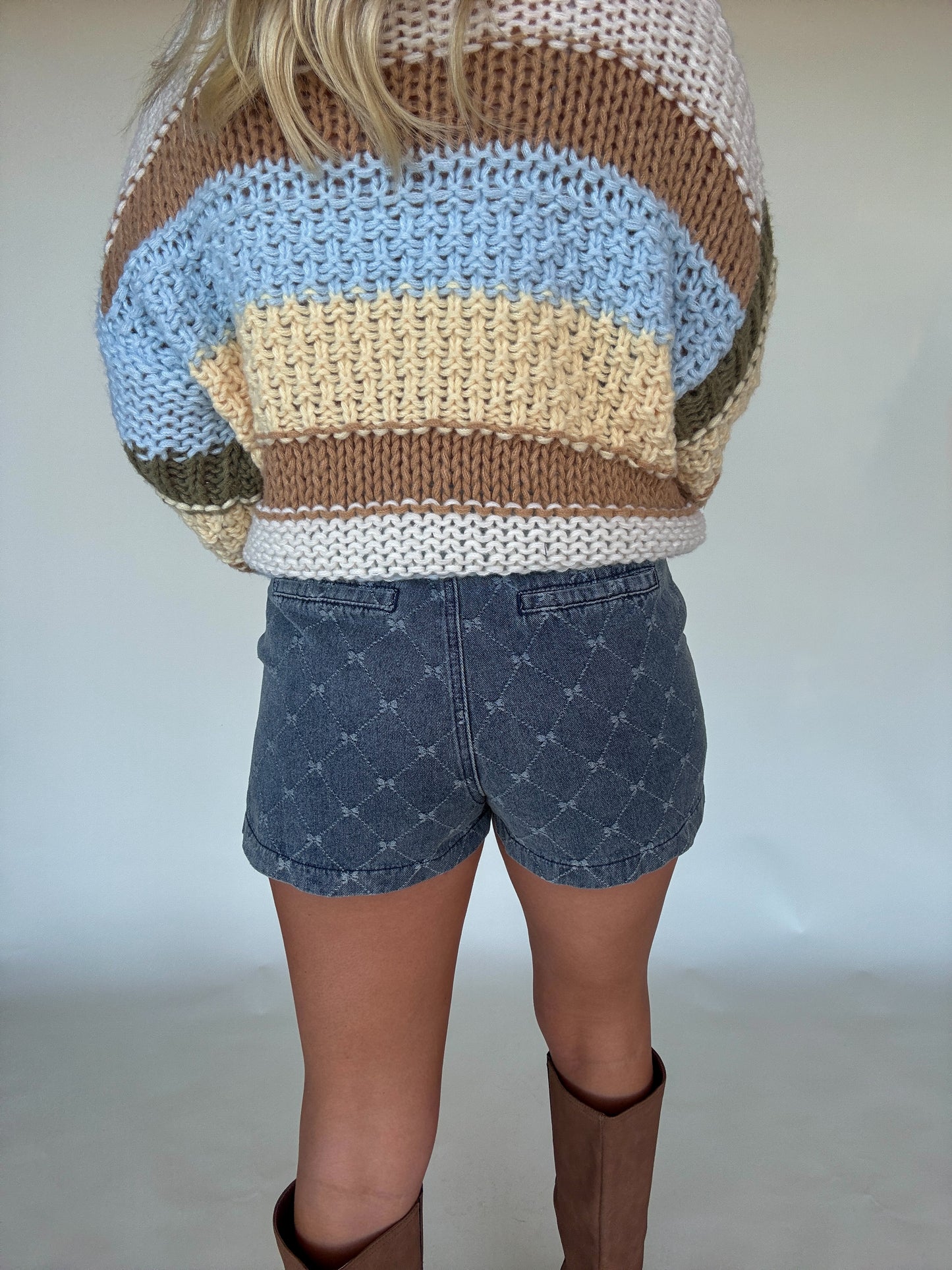 Autumn Bow Denim Skort