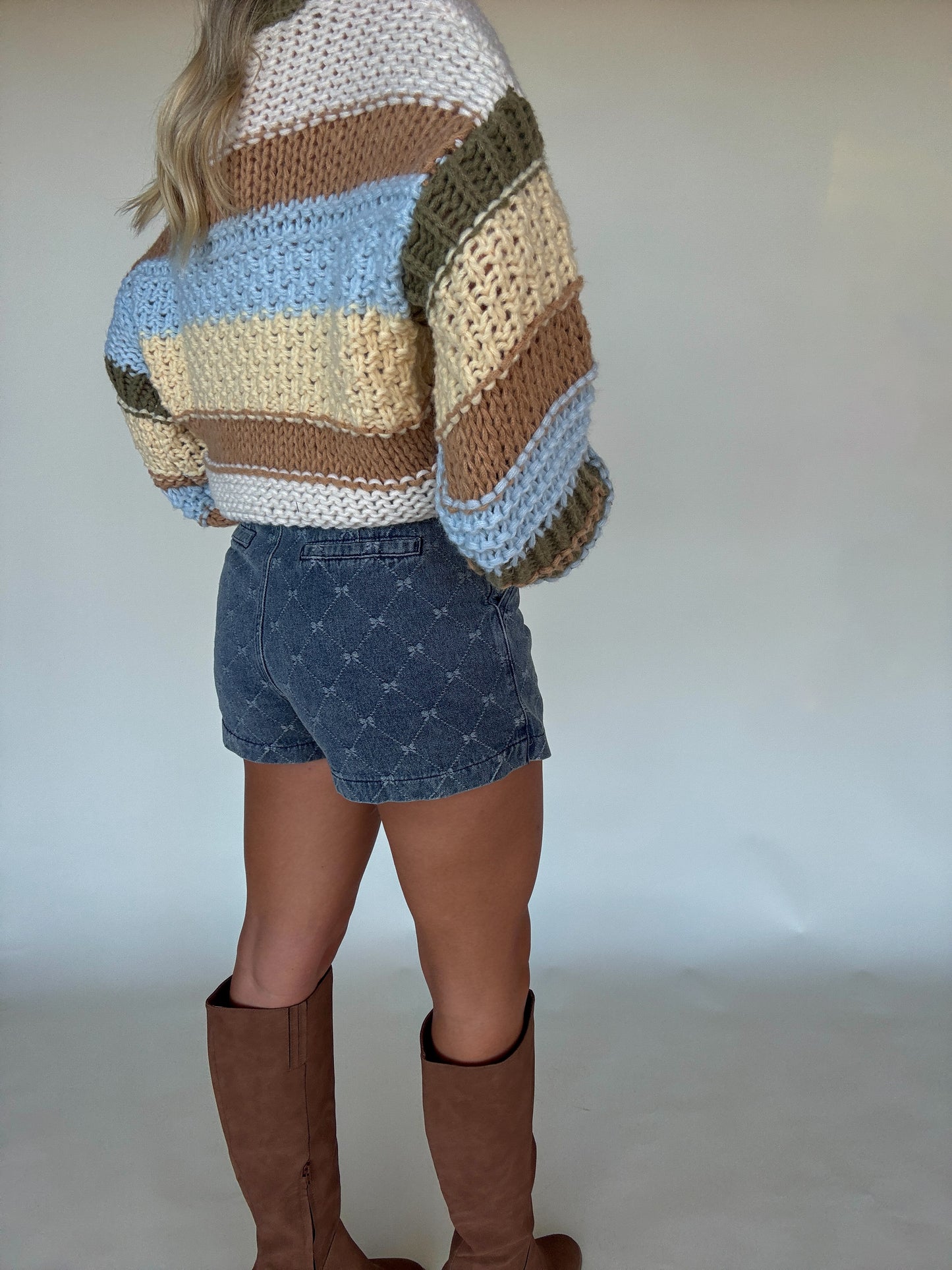 Autumn Bow Denim Skort