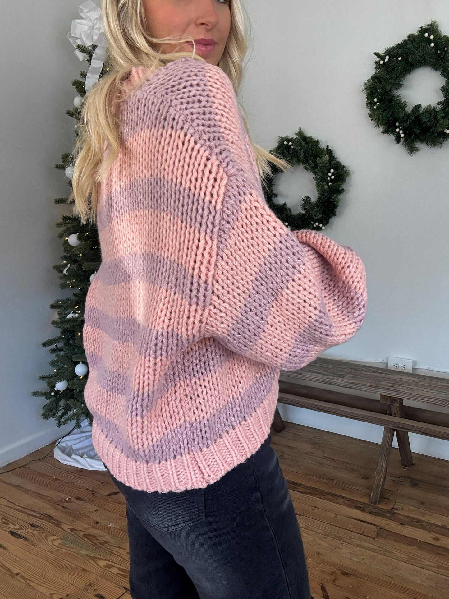 Pink Sweet Stripes Cardigan