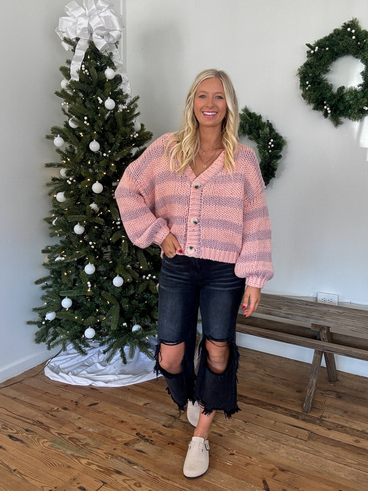 Pink Sweet Stripes Cardigan