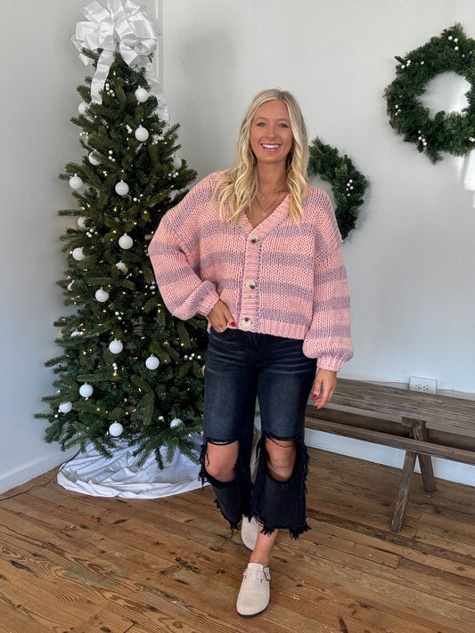 Pink Sweet Stripes Cardigan