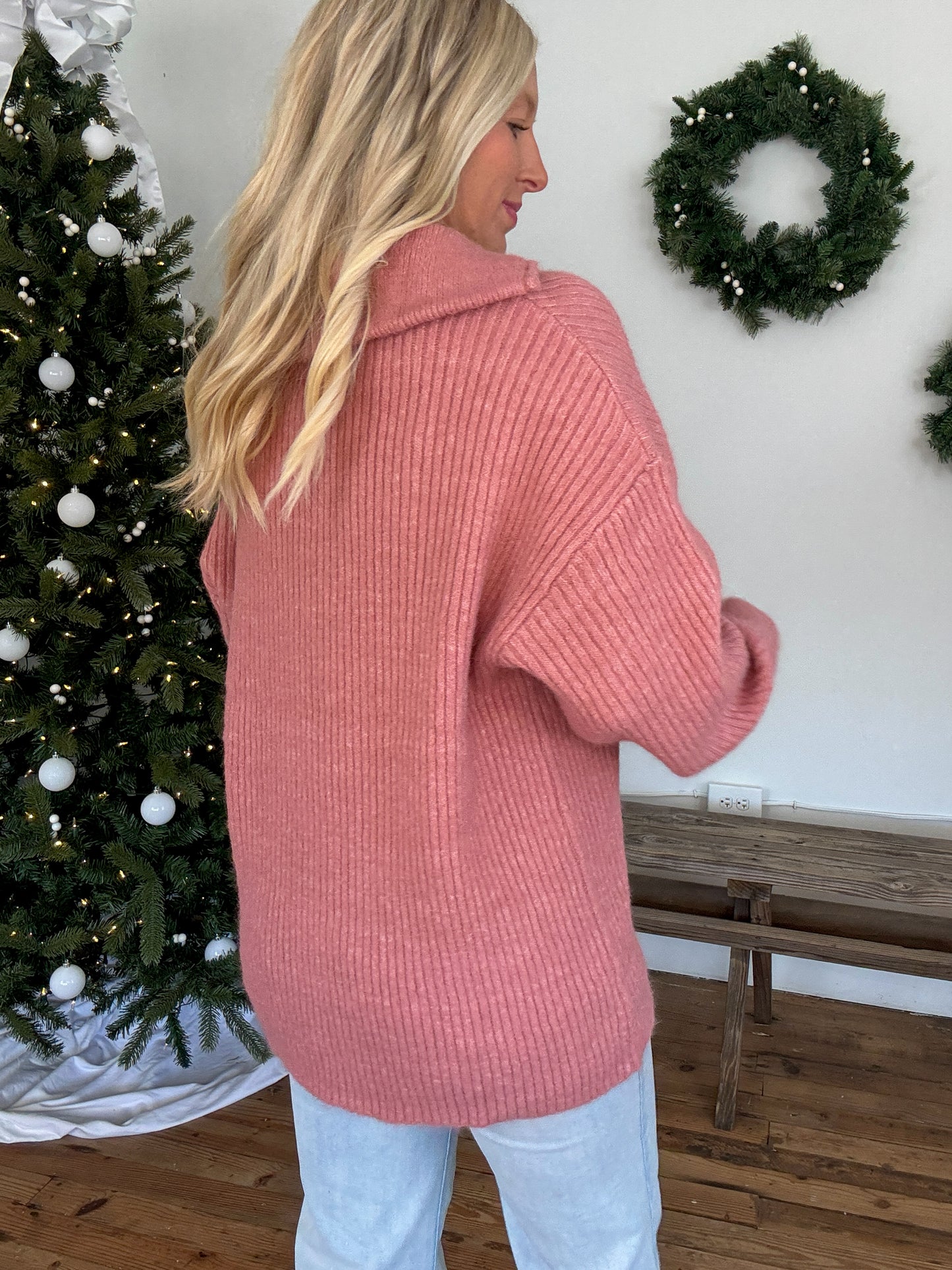 Stewey Oversized Sweater - Dusty Rose
