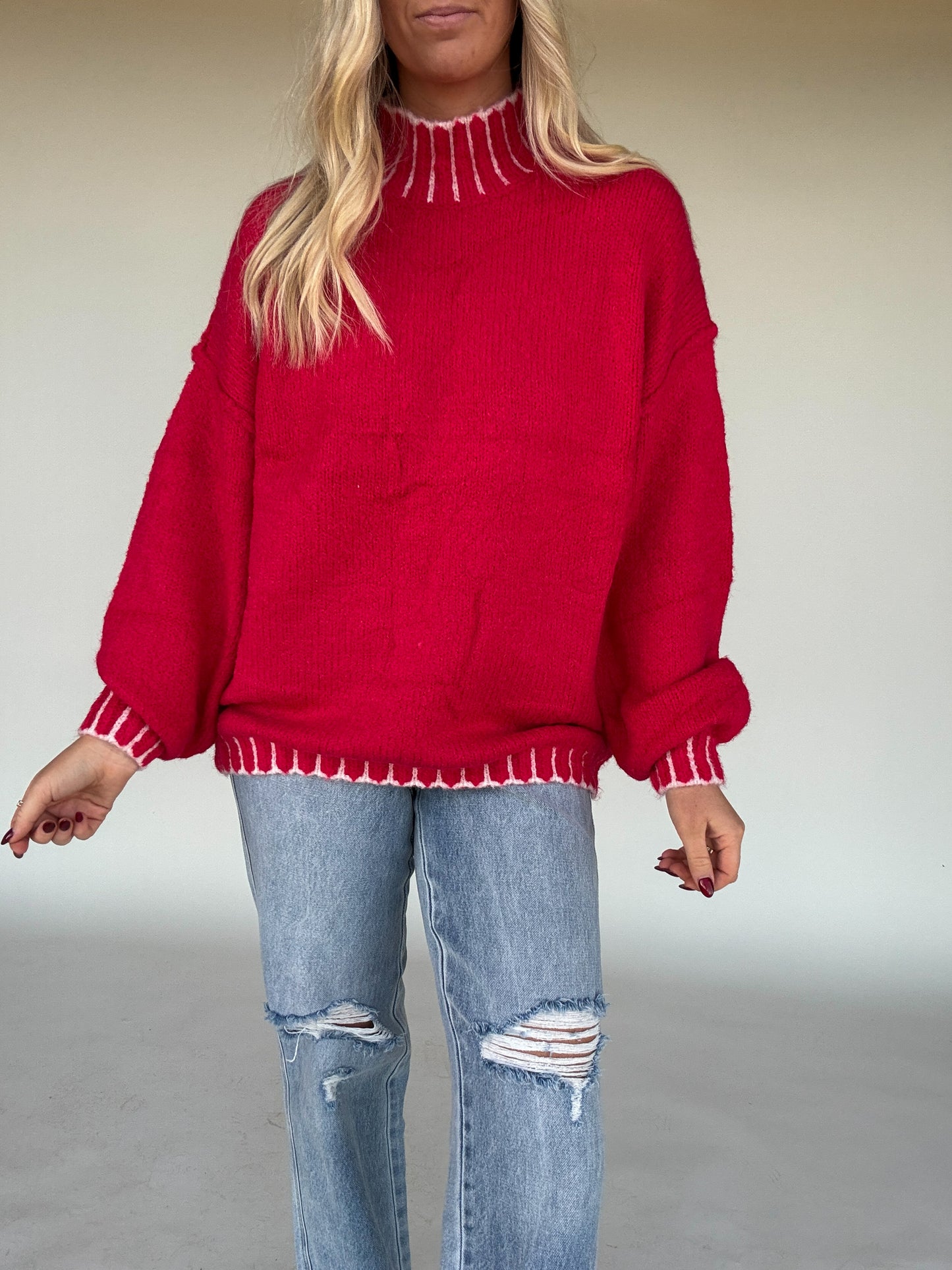 Carrie Oversized Mock Neck Sweater