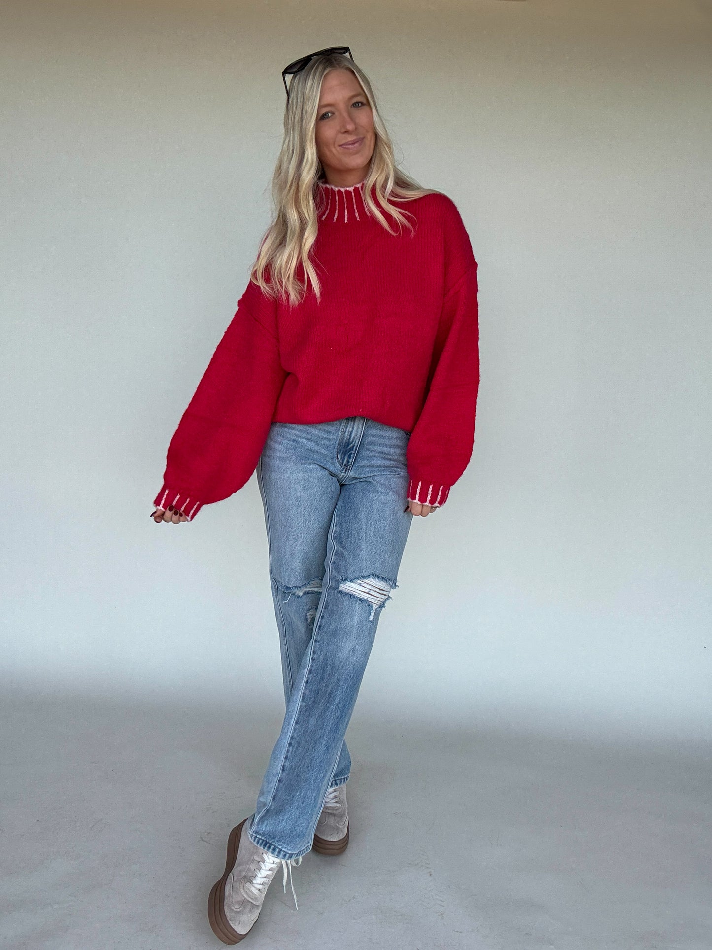Carrie Oversized Mock Neck Sweater