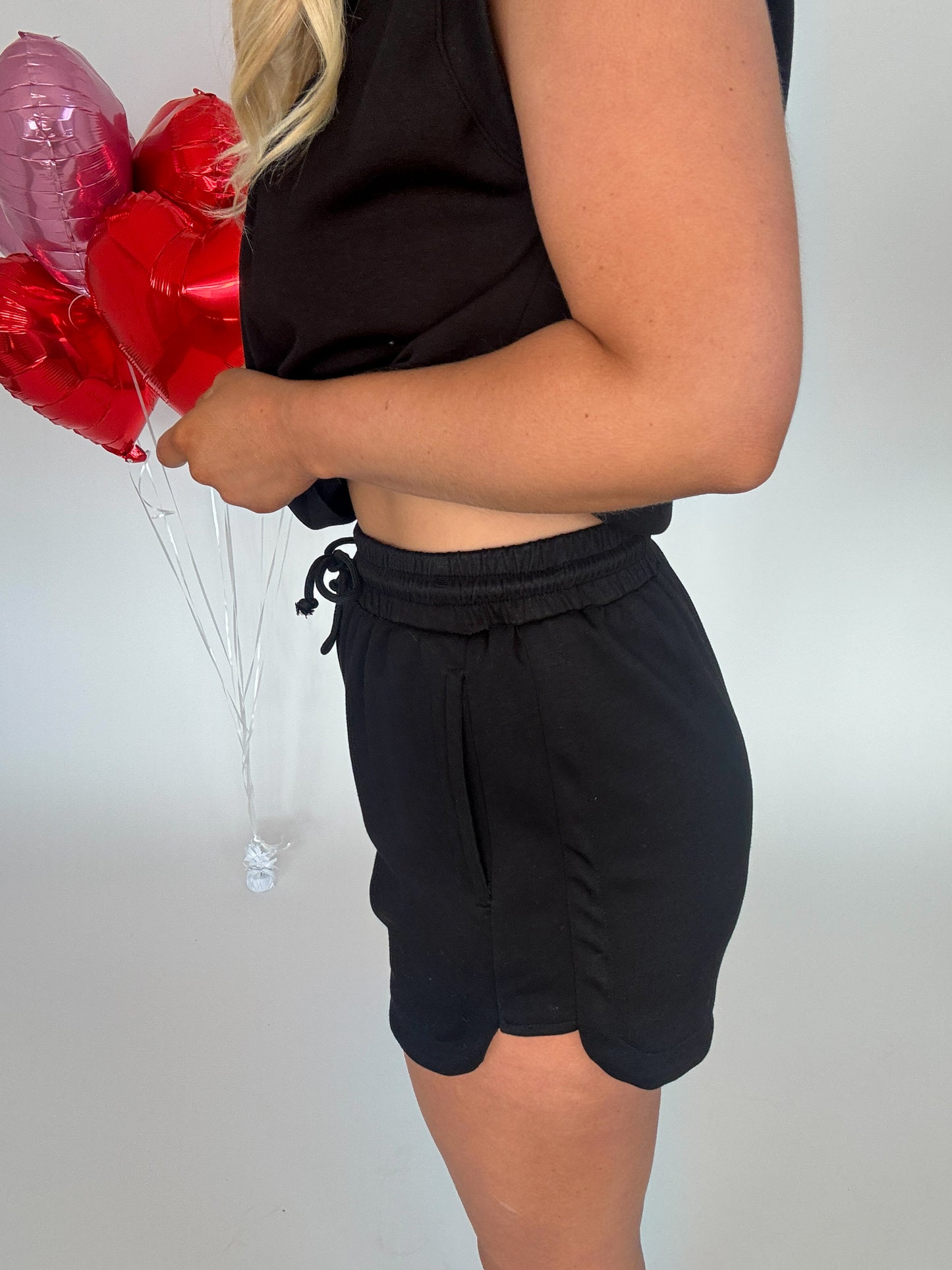 Take Me On Lounge Short Set - Black