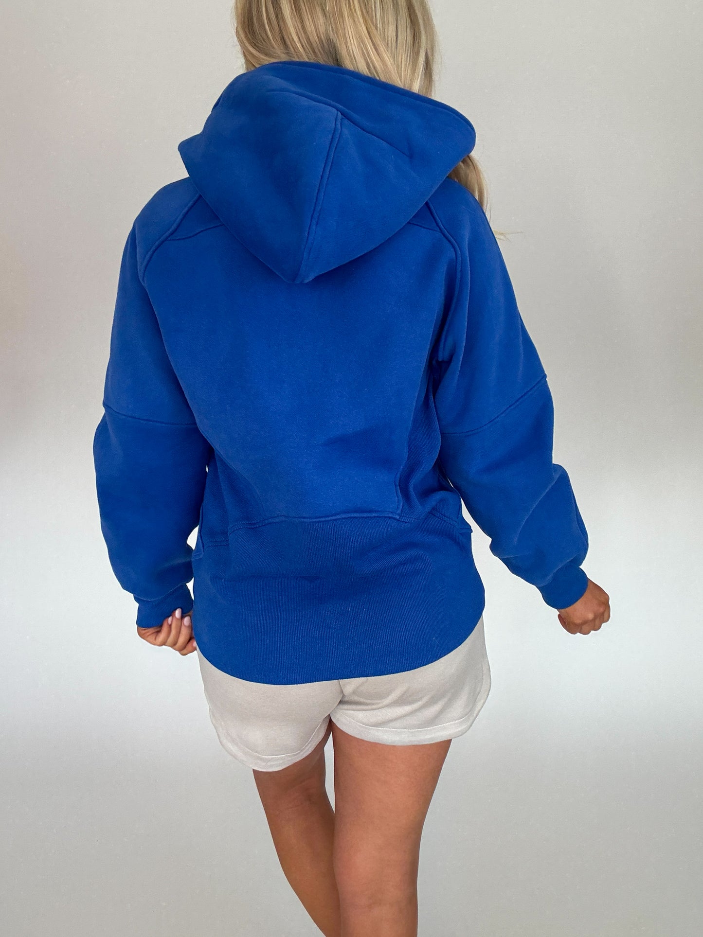 Zoey Long Hooded Sweatshirt - Cobalt