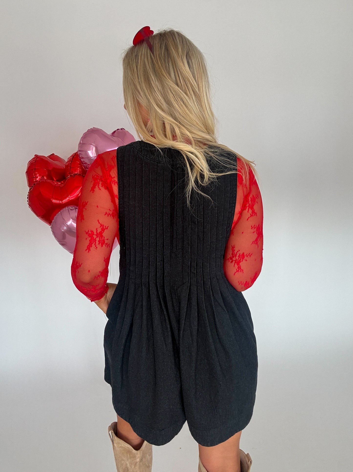 Brooklyn Denim Romper - Black