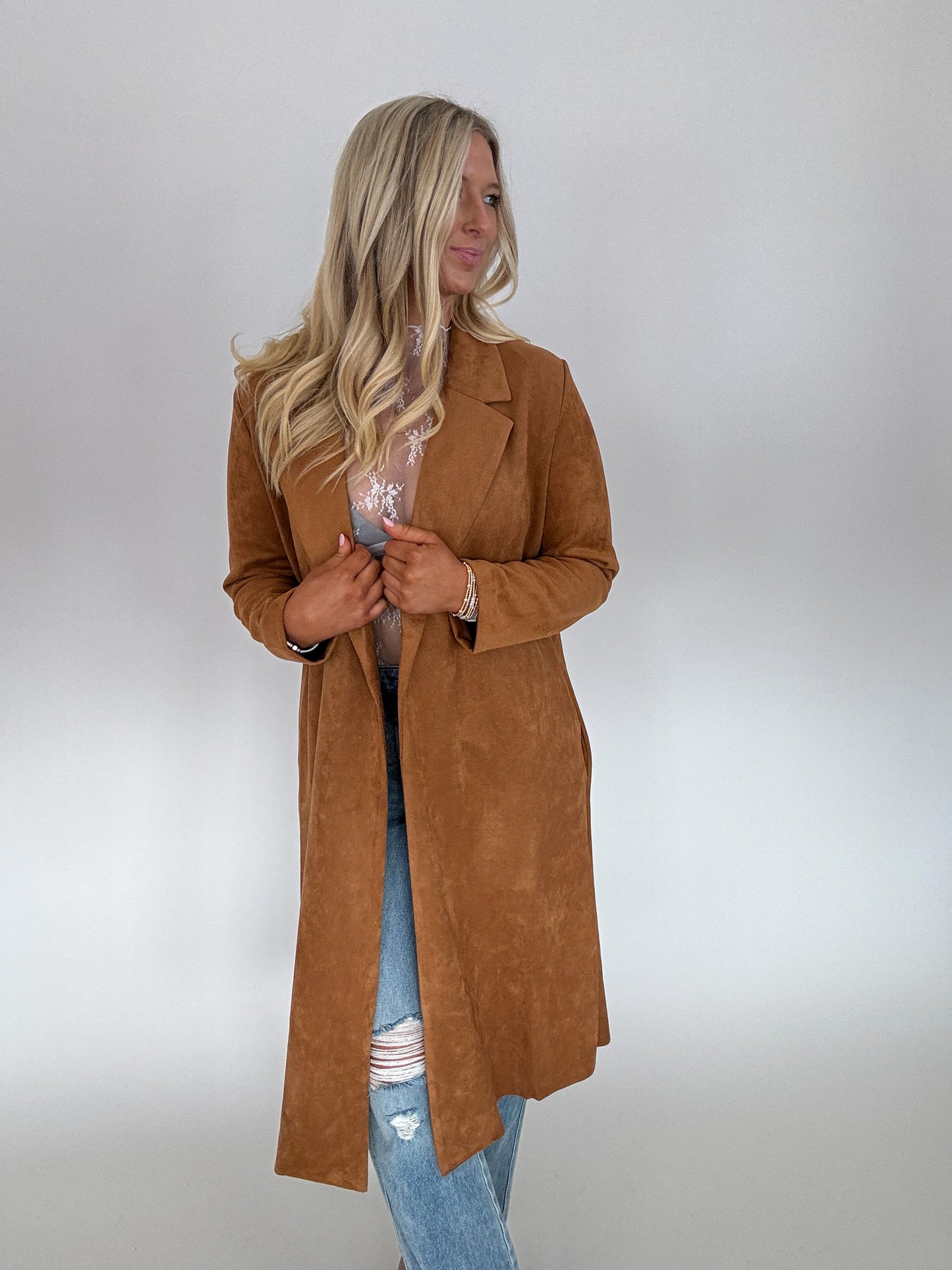 Holly Suede Trench Coat