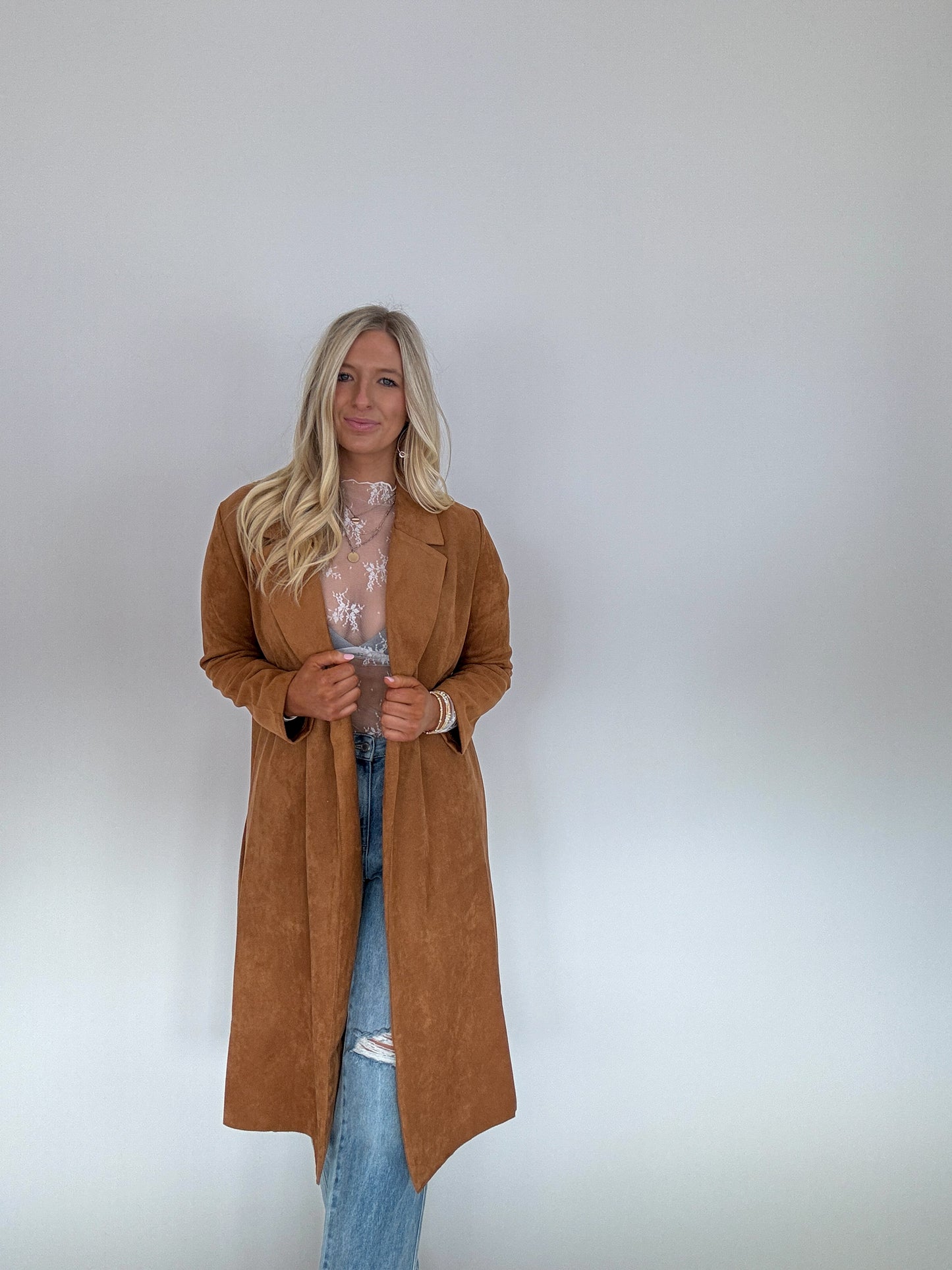 Holly Suede Trench Coat