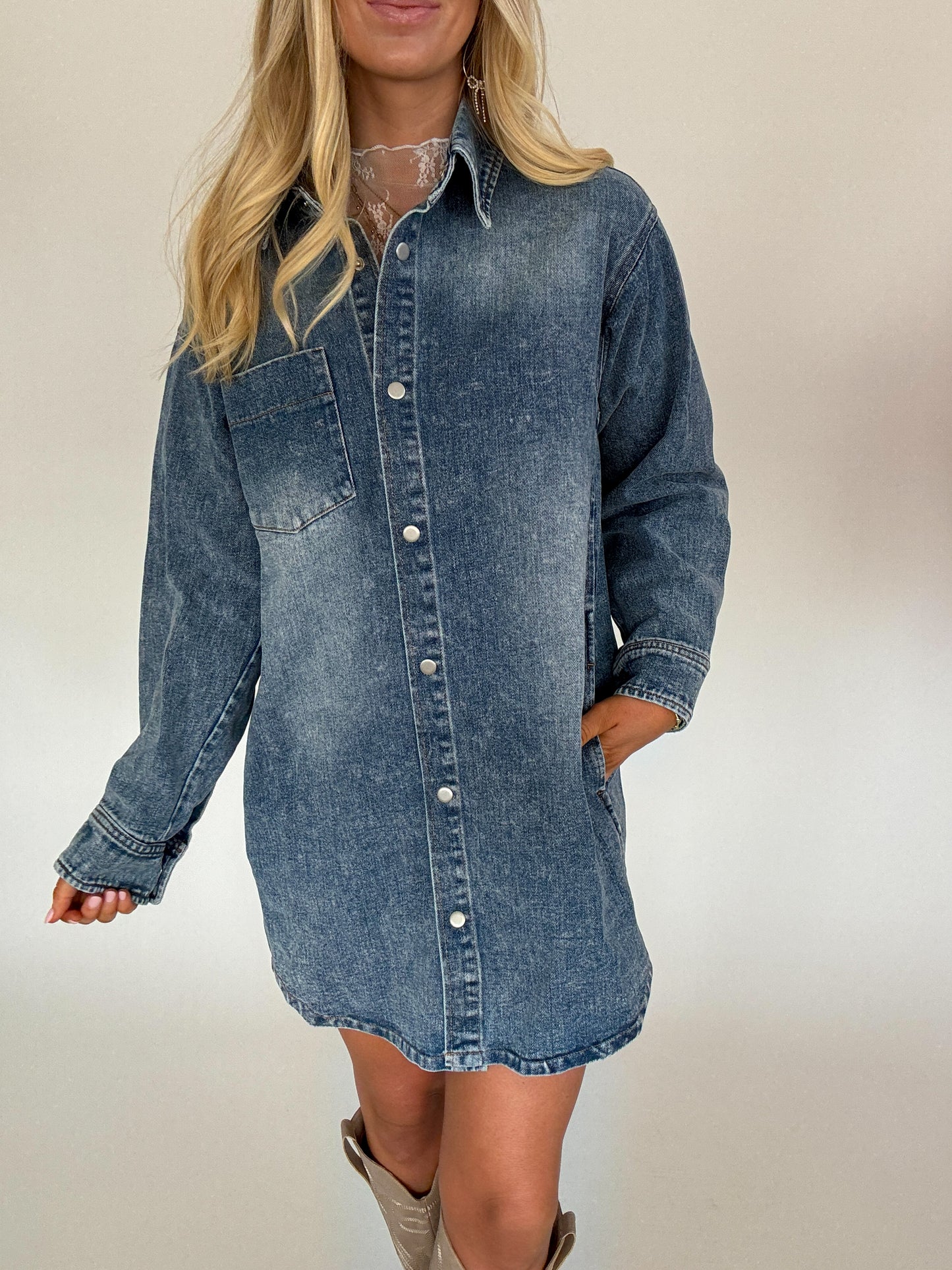 Denim Button Down Dress