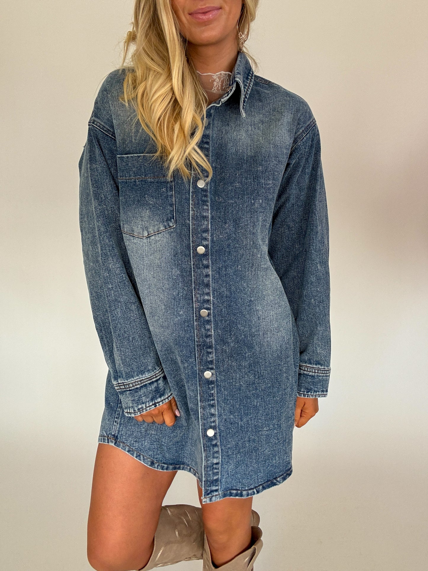 Denim Button Down Dress